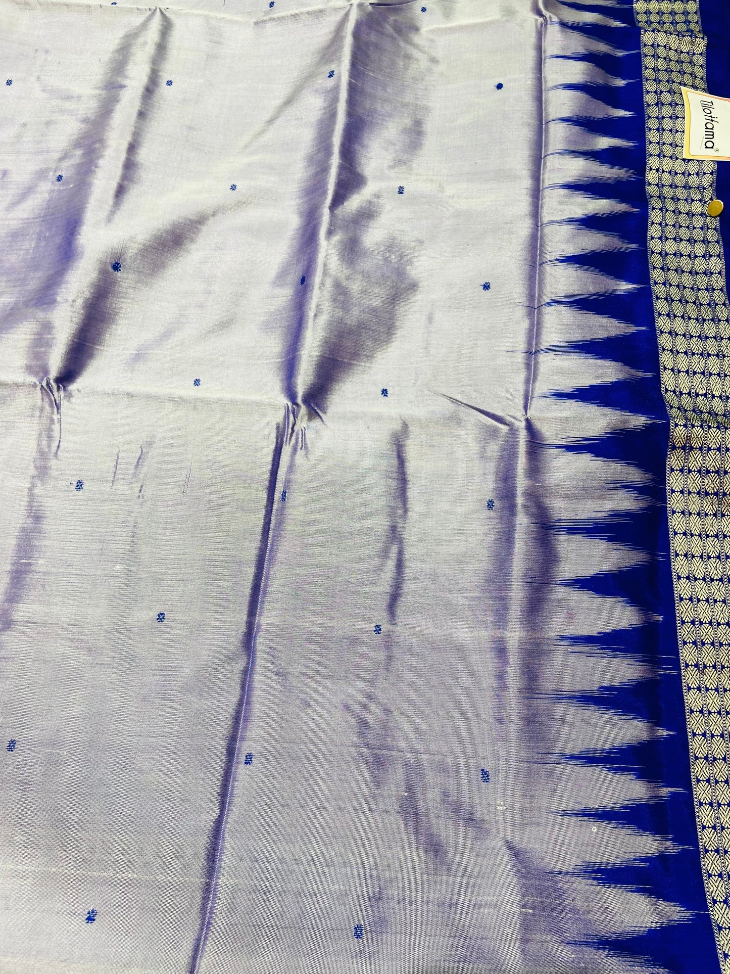 Light Blue Kumbha Silk Sambalpuri Saree - Tilottama