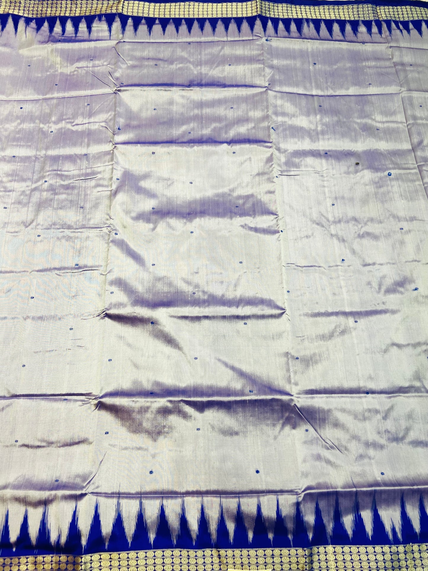 Light Blue Kumbha Silk Sambalpuri Saree - Tilottama