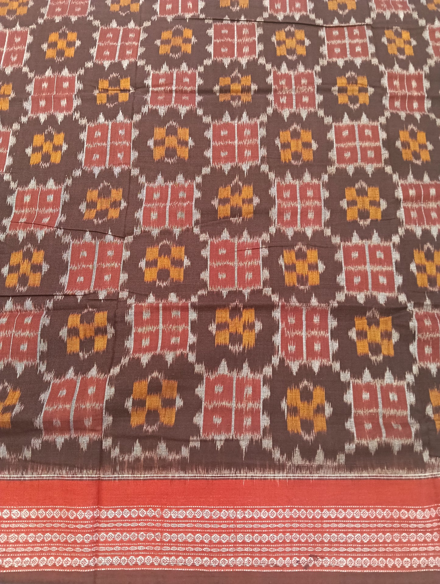 Coffe merron cotton sambalpuri saree - Tilottama