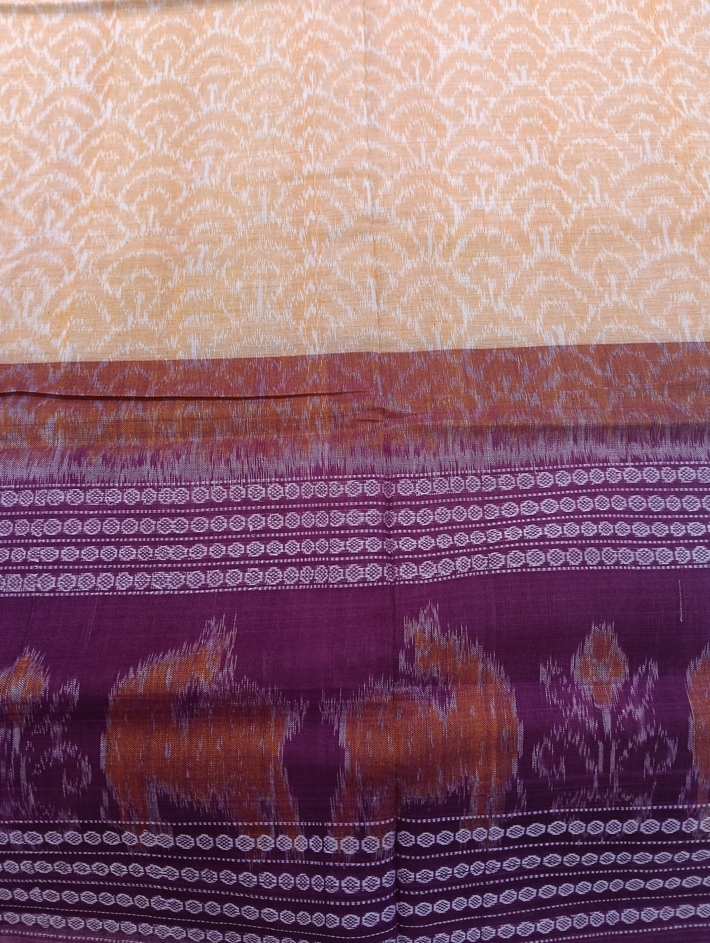 Orange pink double border - Tilottama