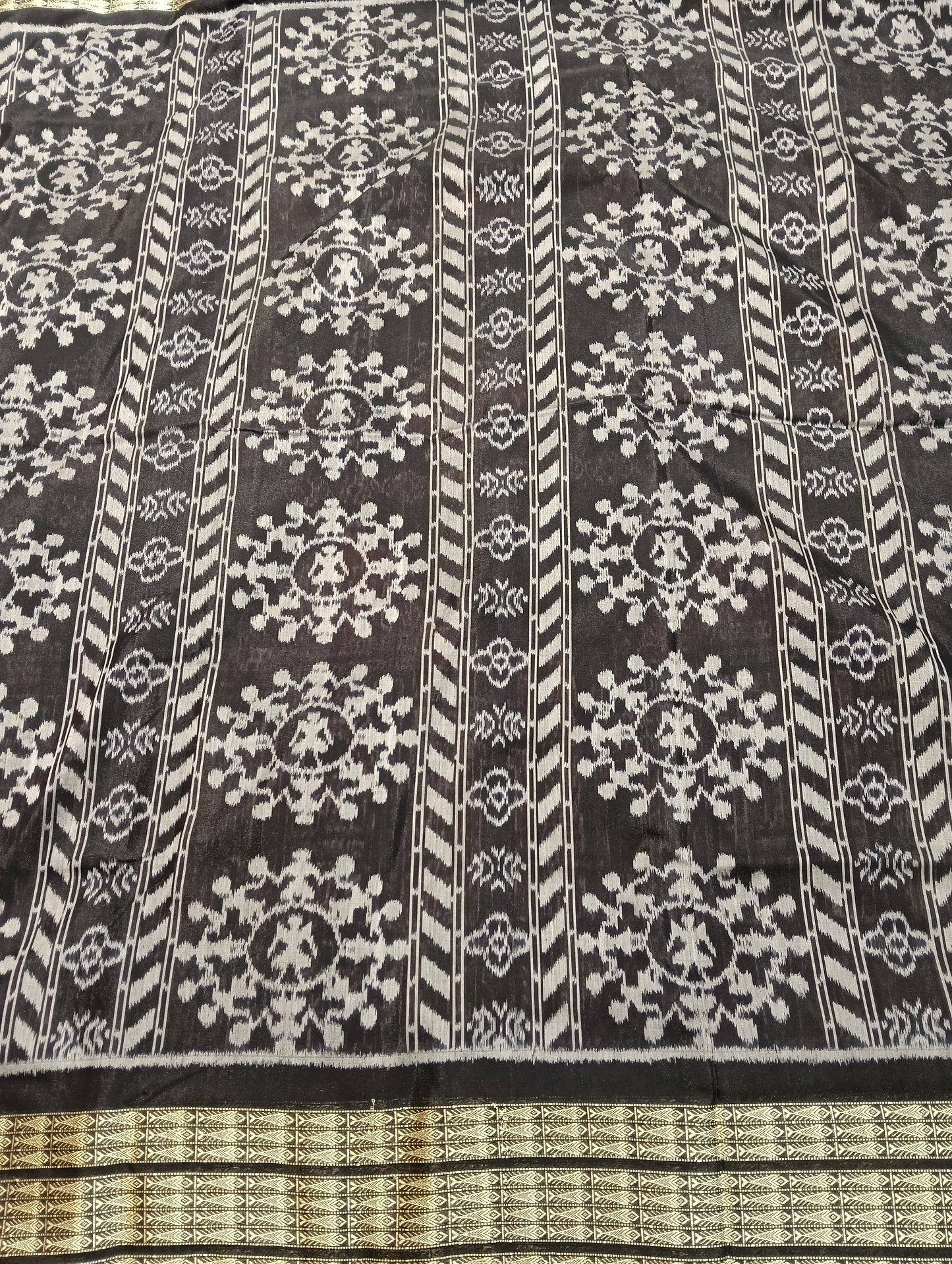 Black merron patta border sambalpuri saree - Tilottama
