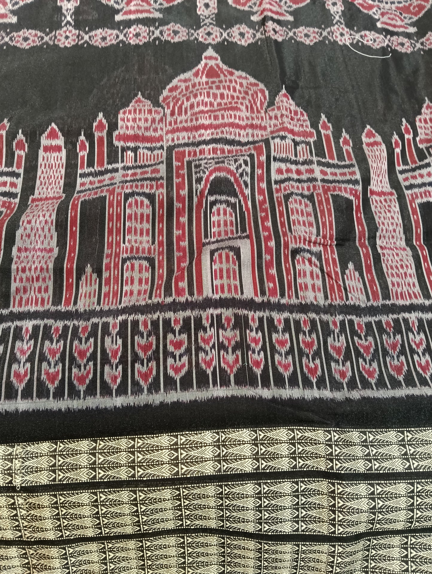 Black merron patta border sambalpuri saree - Tilottama