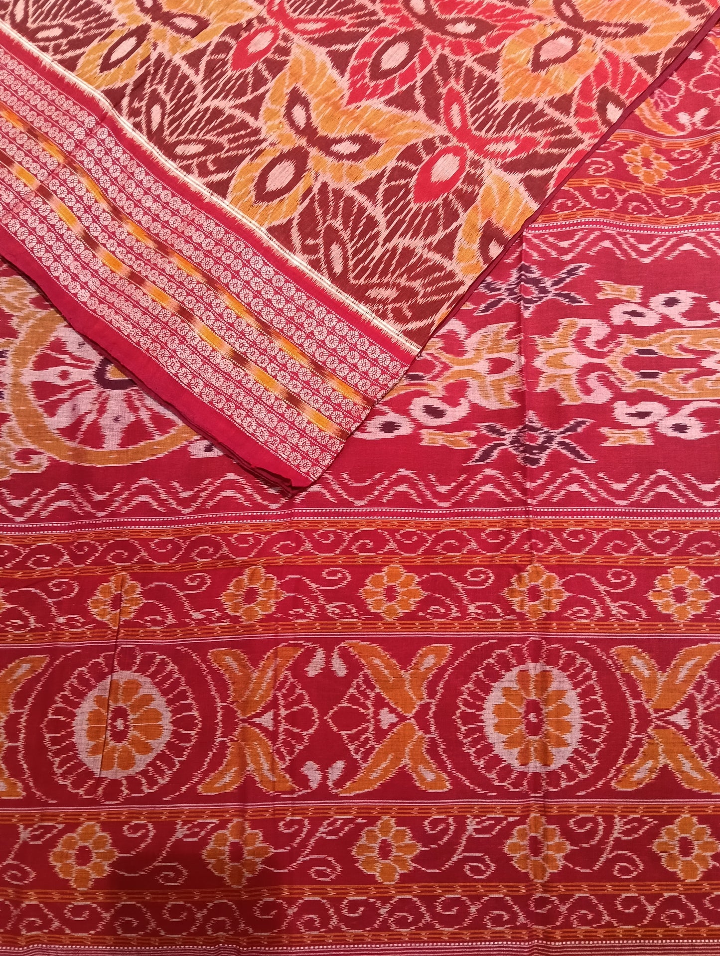 Merron coffe cotton sambalpuri saree - Tilottama