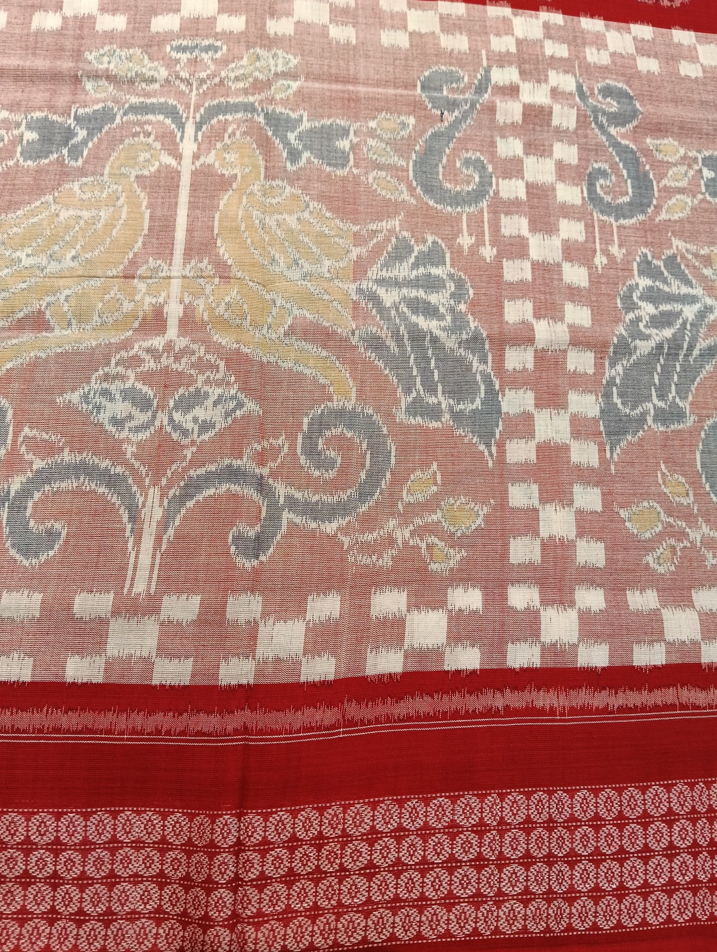 White red cotton sambalpuri saree - Tilottama