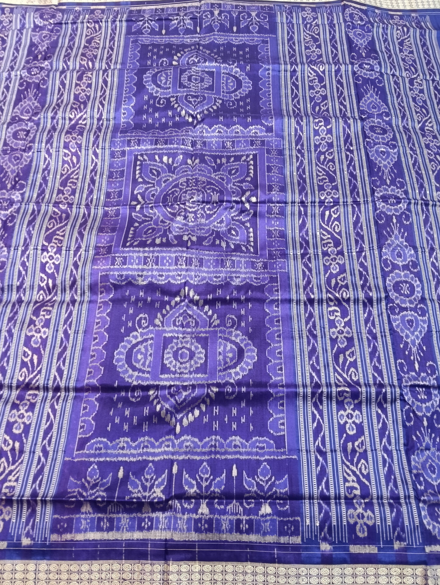 Pink Blue Sambalpuri silk saree - Tilottama