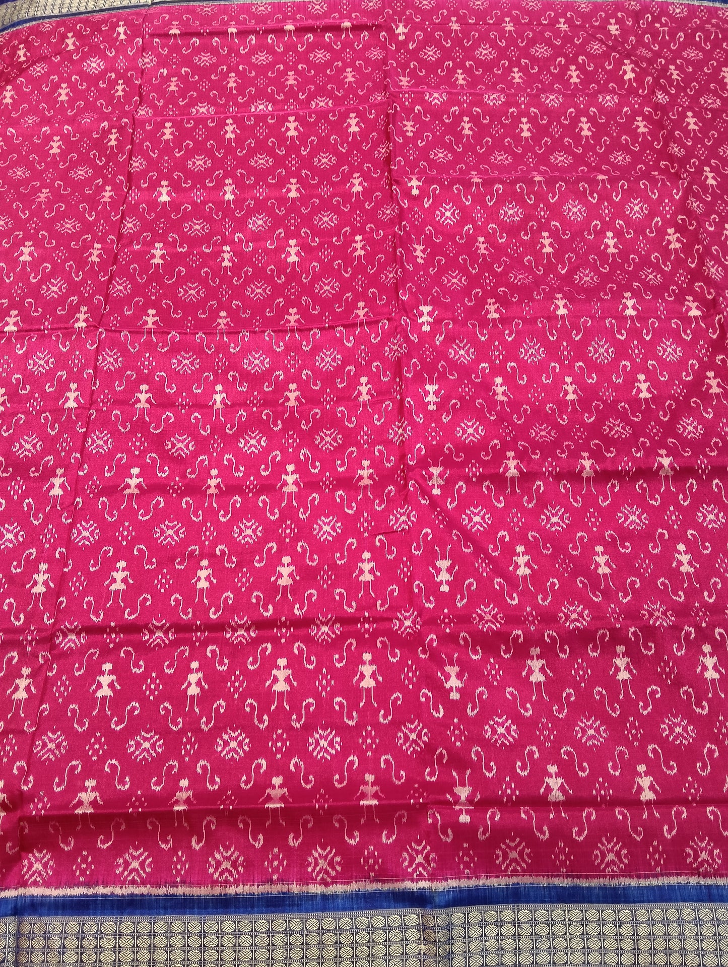 Pink Blue Sambalpuri silk saree - Tilottama
