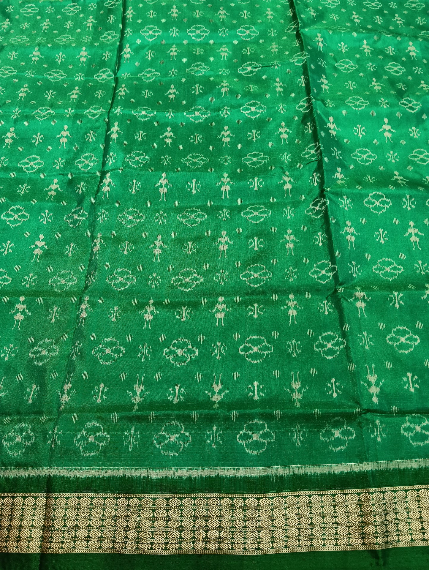 Green Sambalpuri Silk Patta Saree - Tilottama