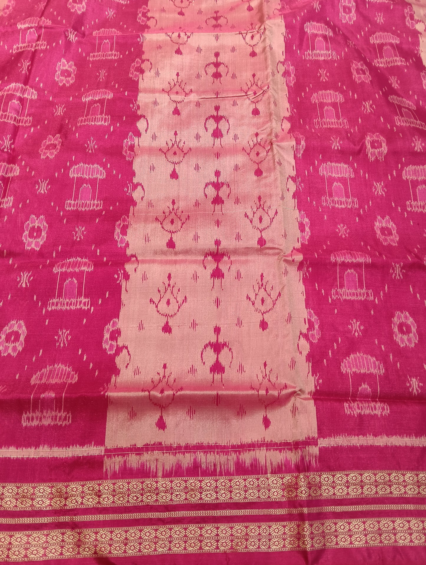Pink Sambalpuri silk patta saree - Tilottama