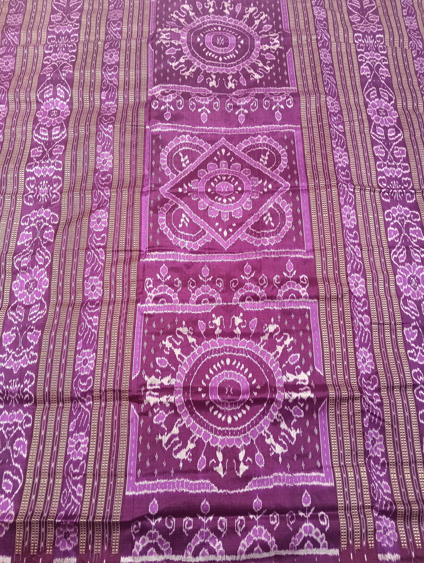 Pink purple sambalpuri silk patta saree - Tilottama