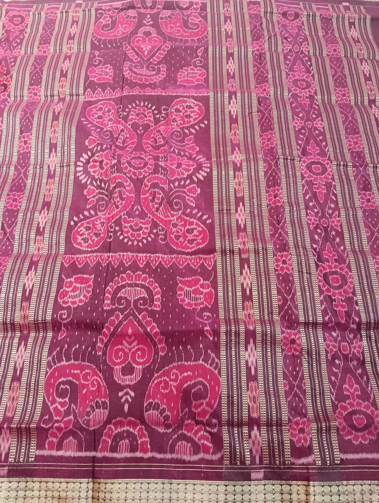 Pink Sambalpuri silk patta saree - Tilottama