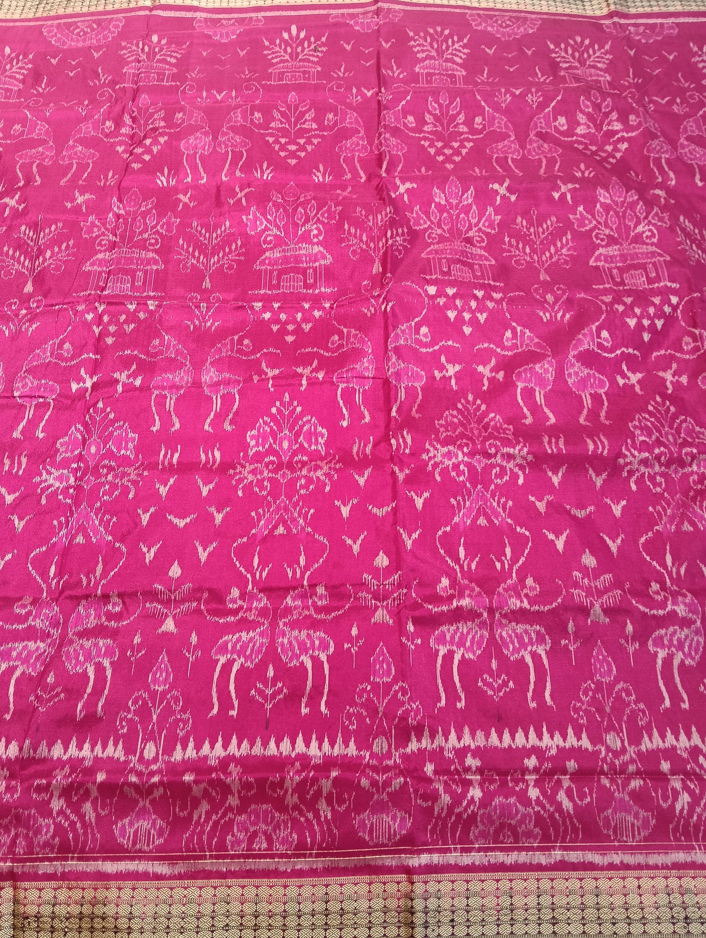 Pink Sambalpuri silk patta saree - Tilottama