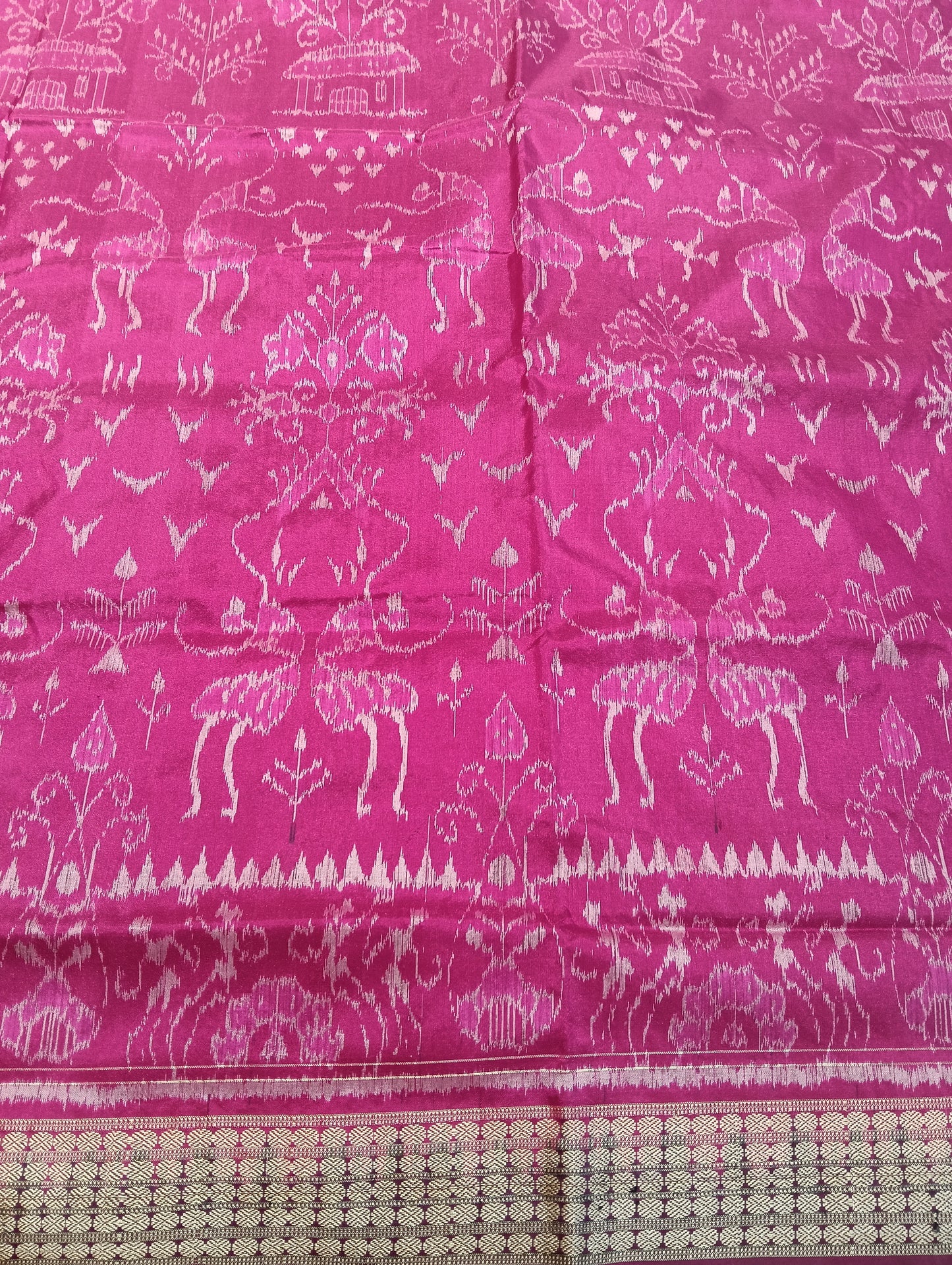 Pink Sambalpuri silk patta saree - Tilottama