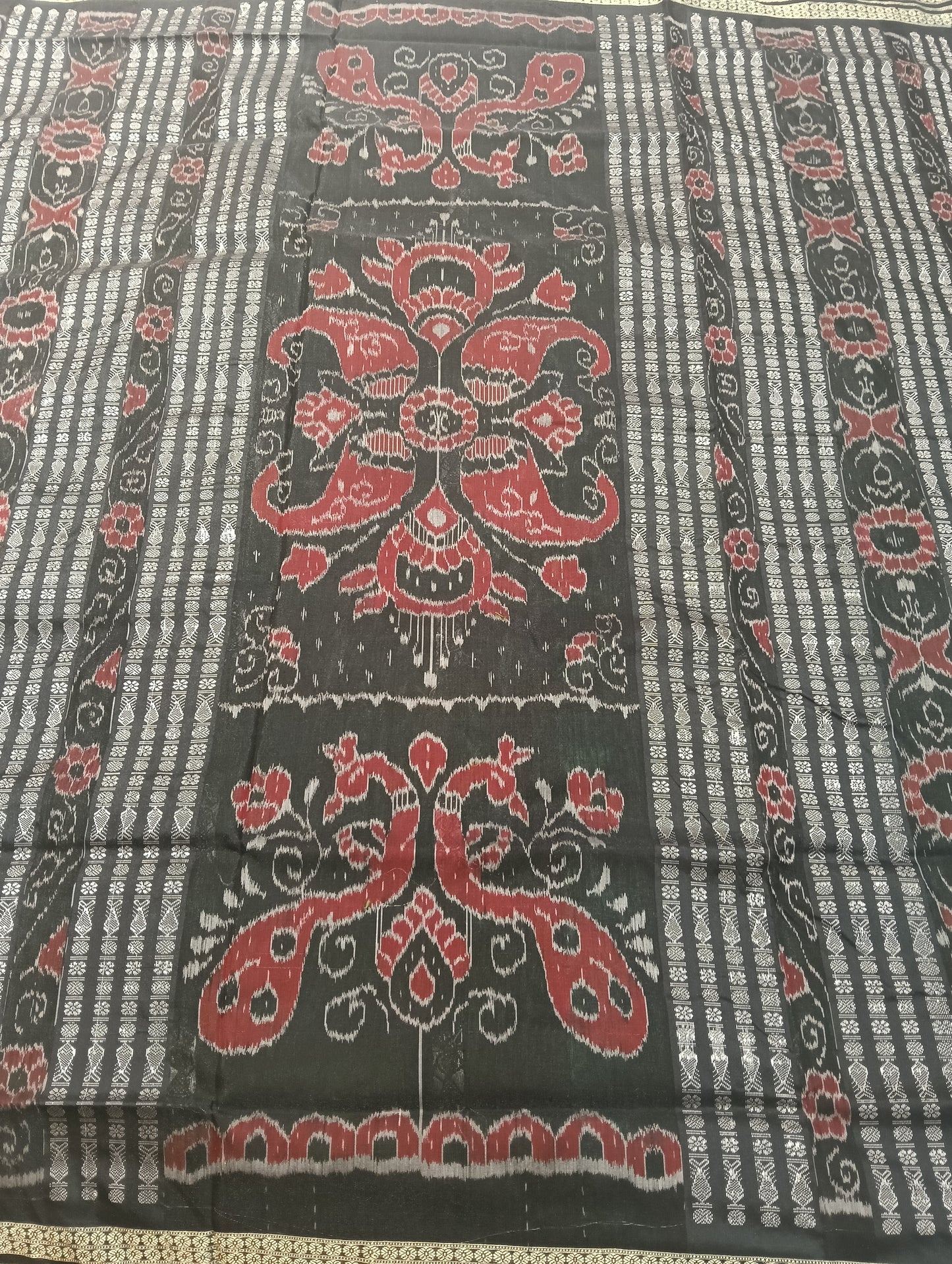 Green black sambalpuri patta saree - Tilottama