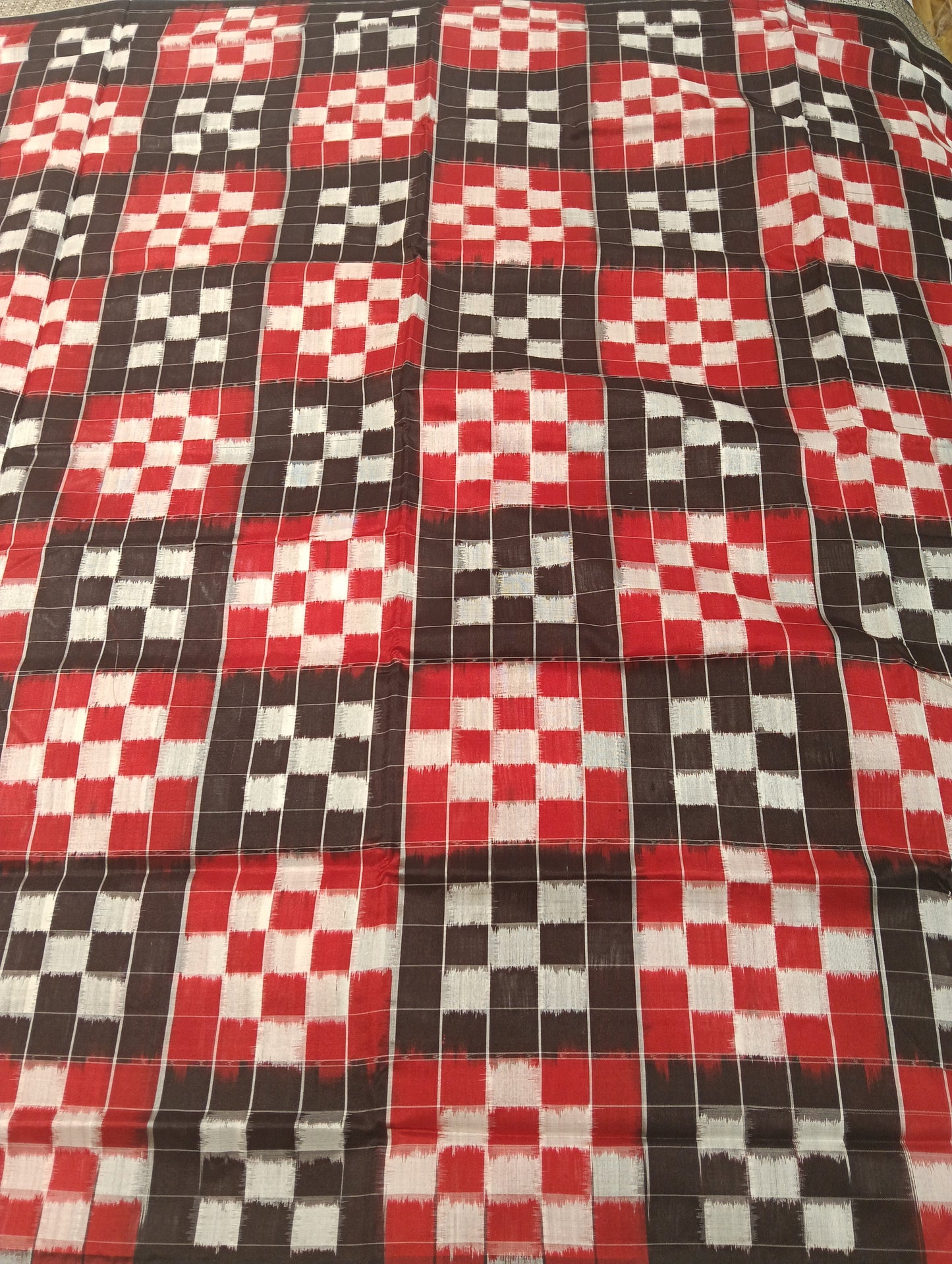 Black red white bichitrapuri sambalpuri patta saree - Tilottama