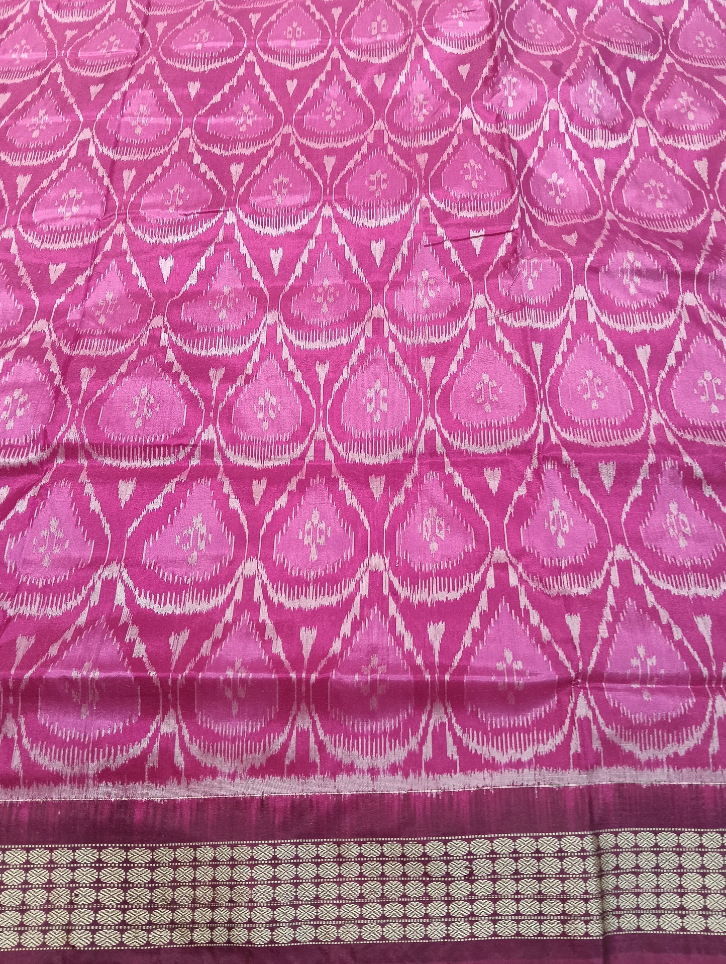 Pink purple sambalpuri silk patta saree - Tilottama