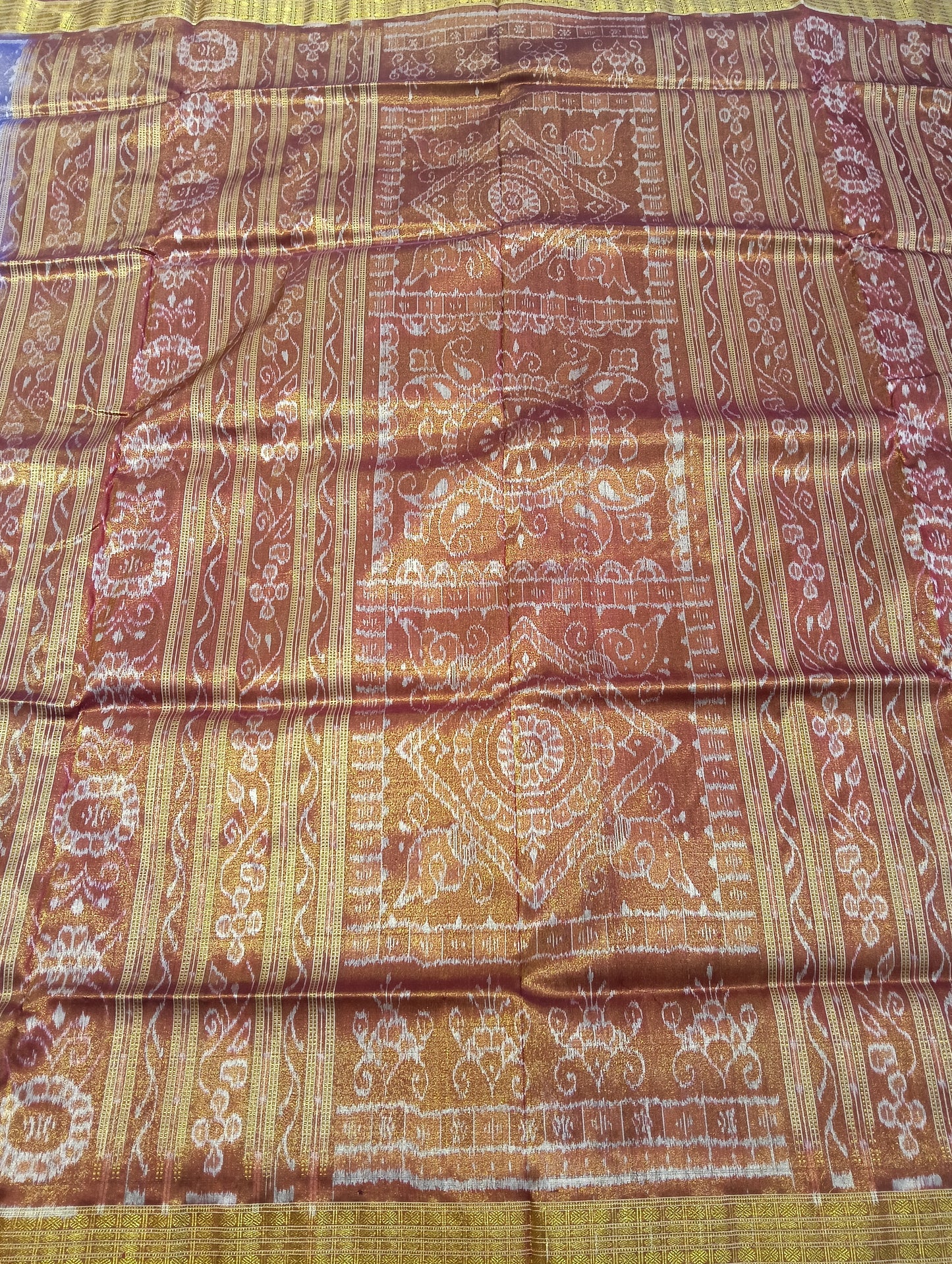 Blue earth sambalpuri silk tissue patta saree - Tilottama