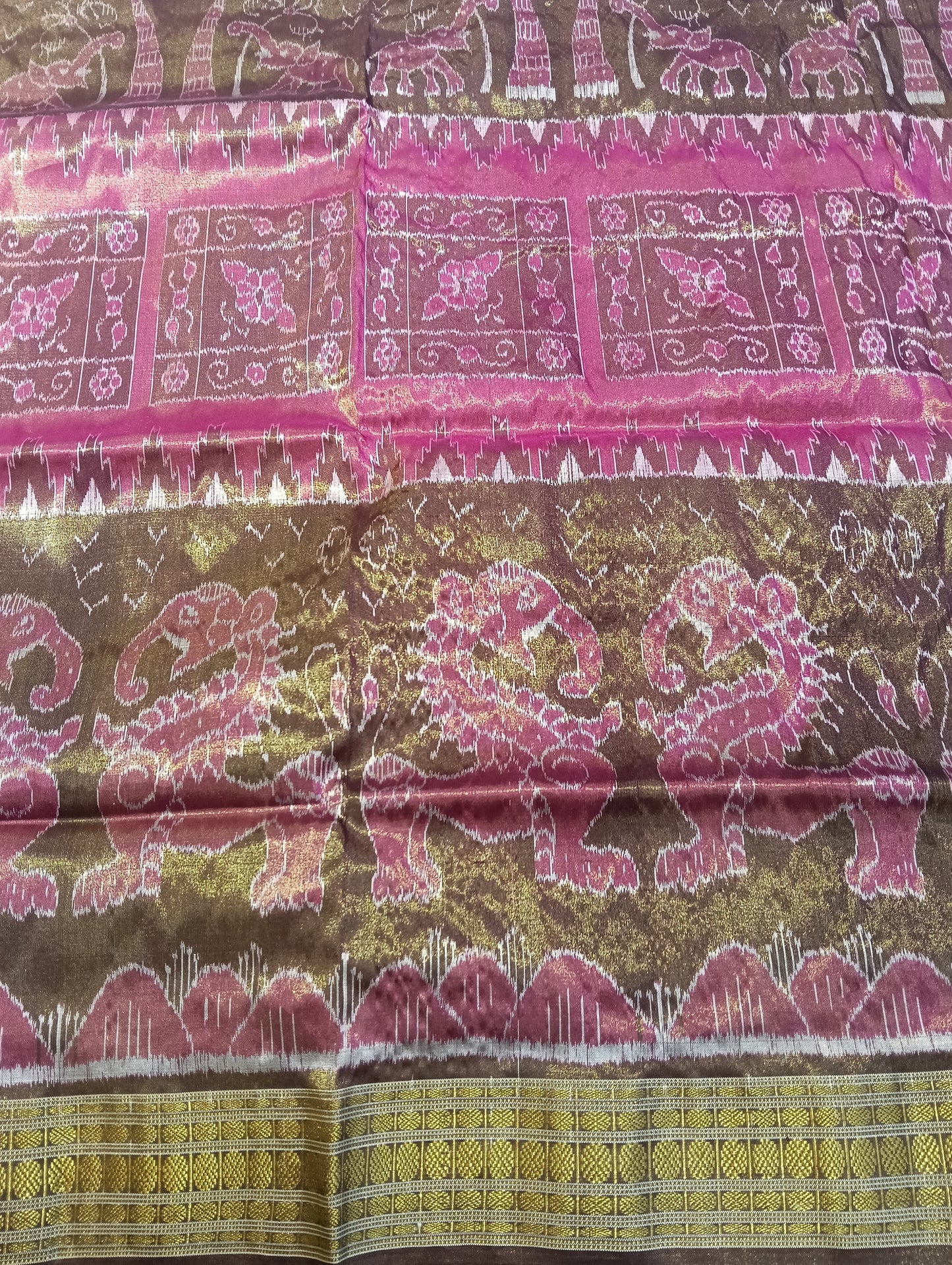 Pink mouse sambalpuri silk tissue patta saree - Tilottama