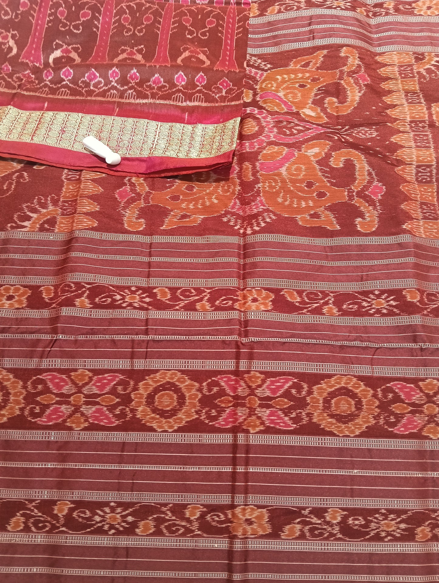 Coffe pink sambalpuri silk saree - Tilottama