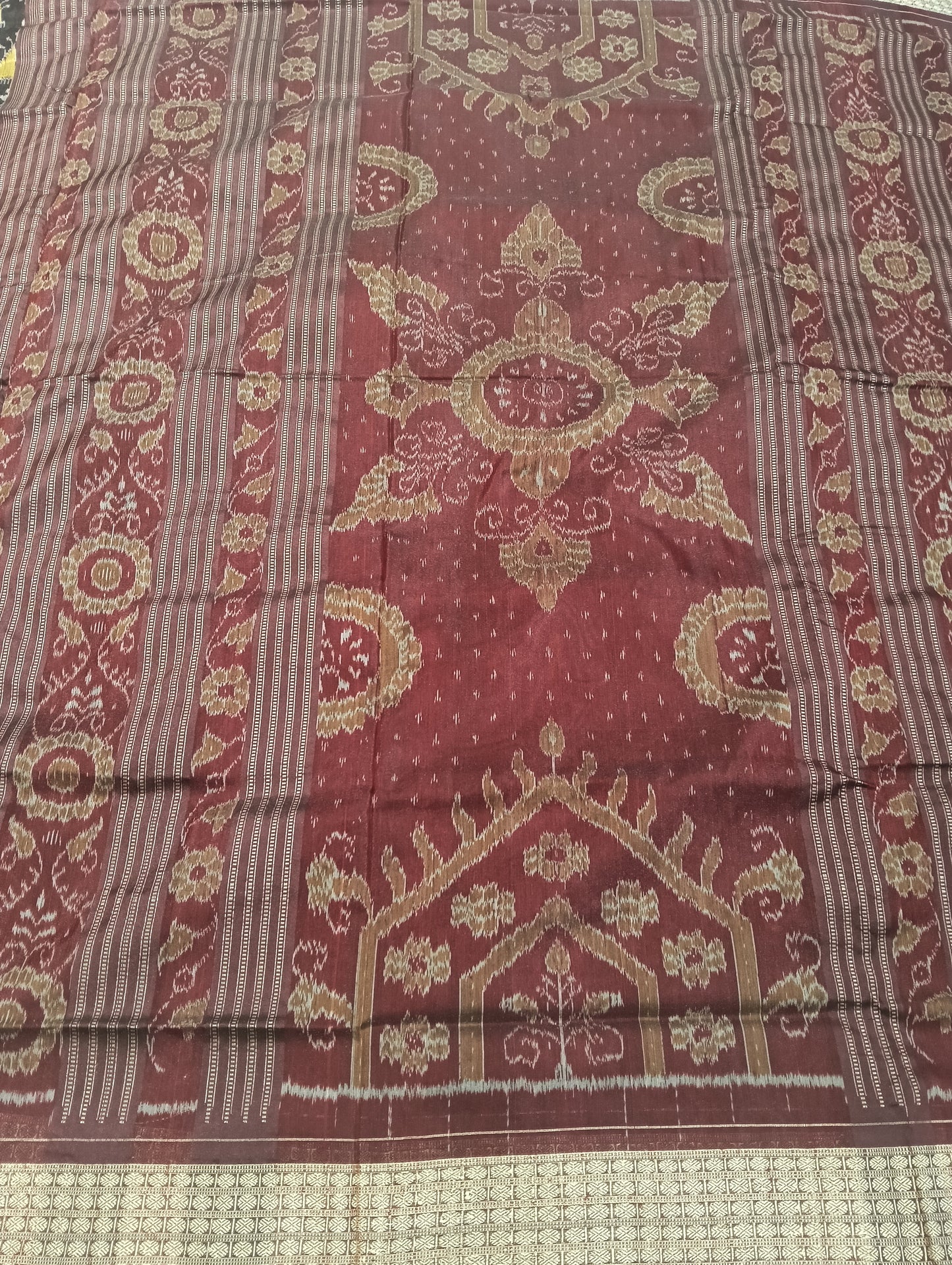 Blue brown Sambalpuri silk saree - Tilottama