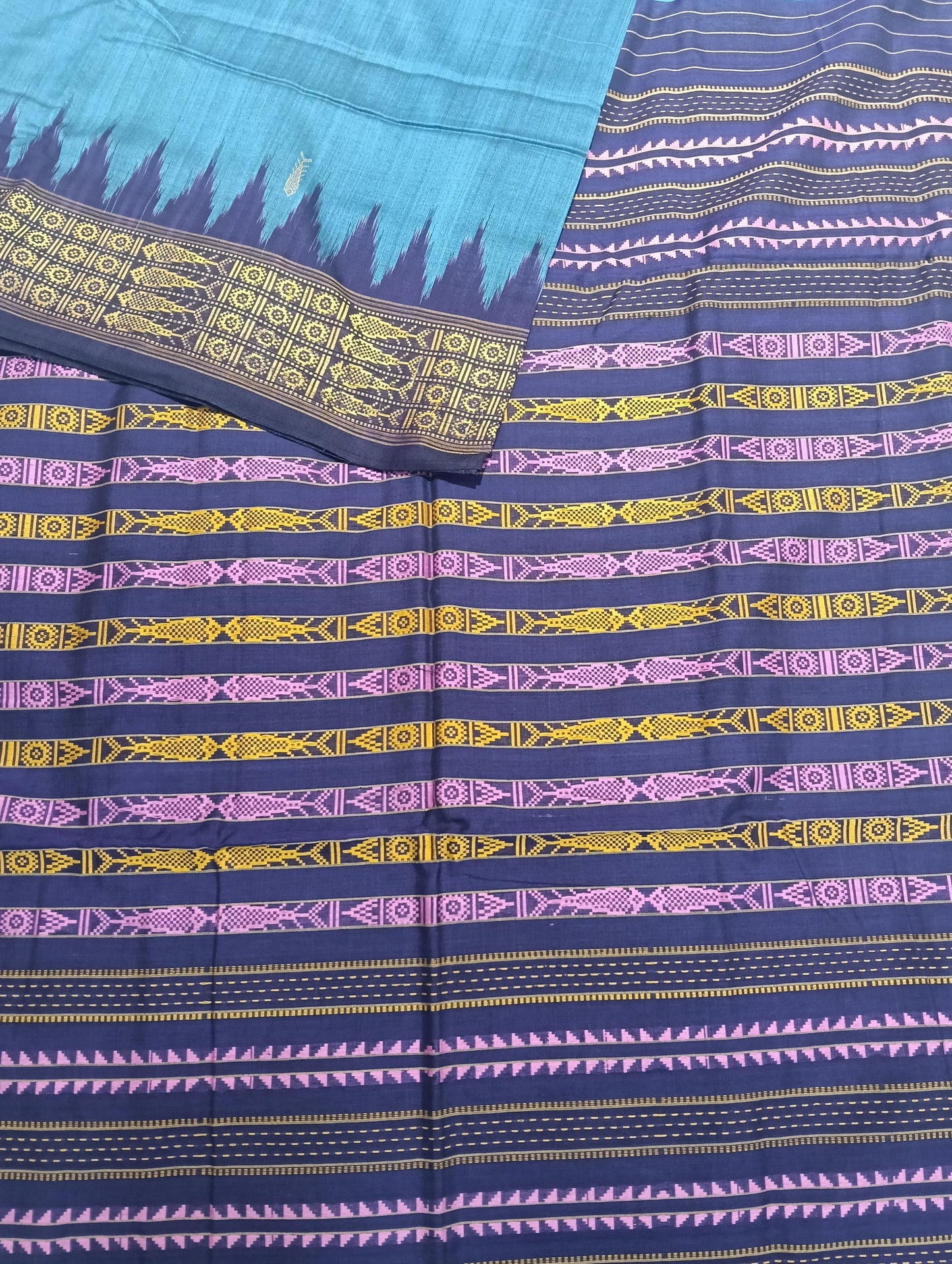 Peacock plum habaspuri cotton saree - Tilottama