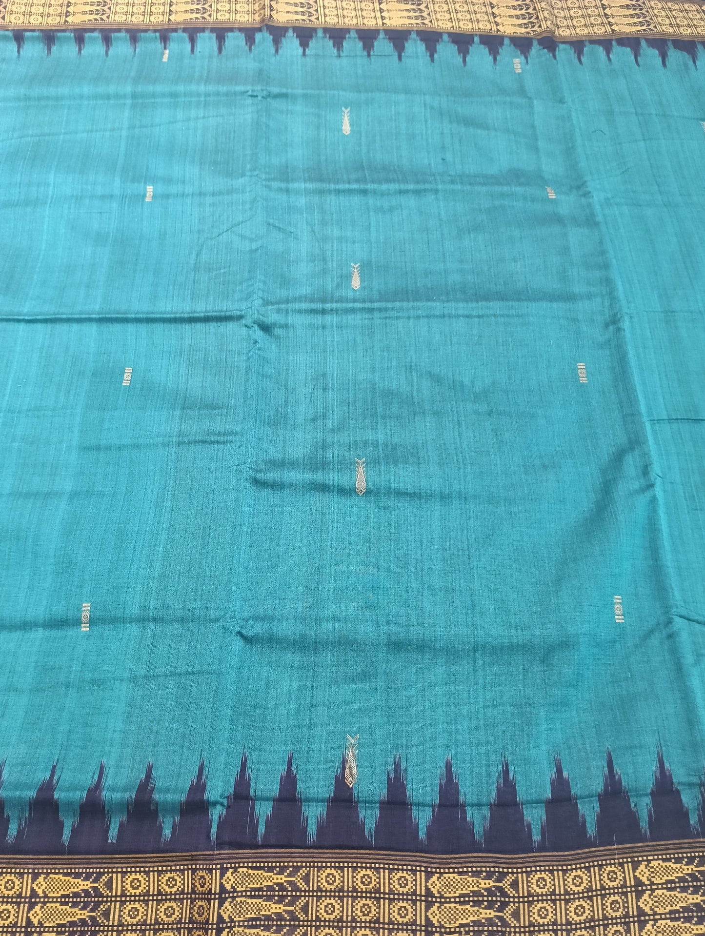 Peacock plum habaspuri cotton saree - Tilottama