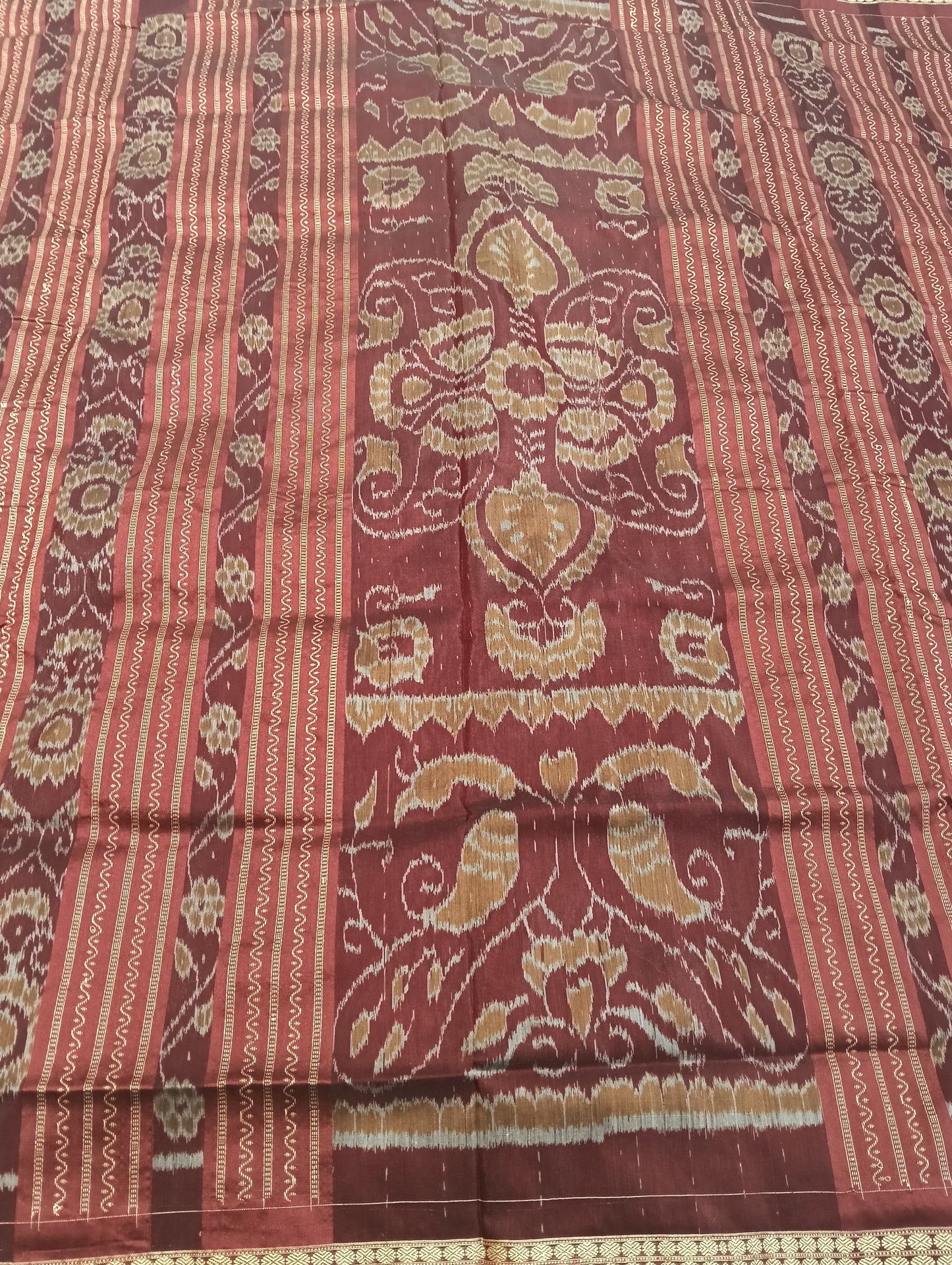 Purple marron sambal silk saree - Tilottama