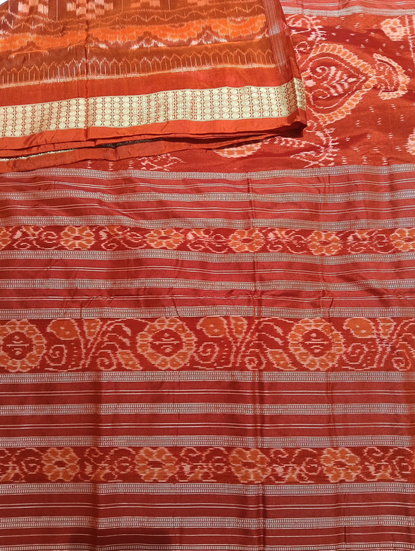 Pheasant earth sambalpuri silk saree (3939) - Tilottama