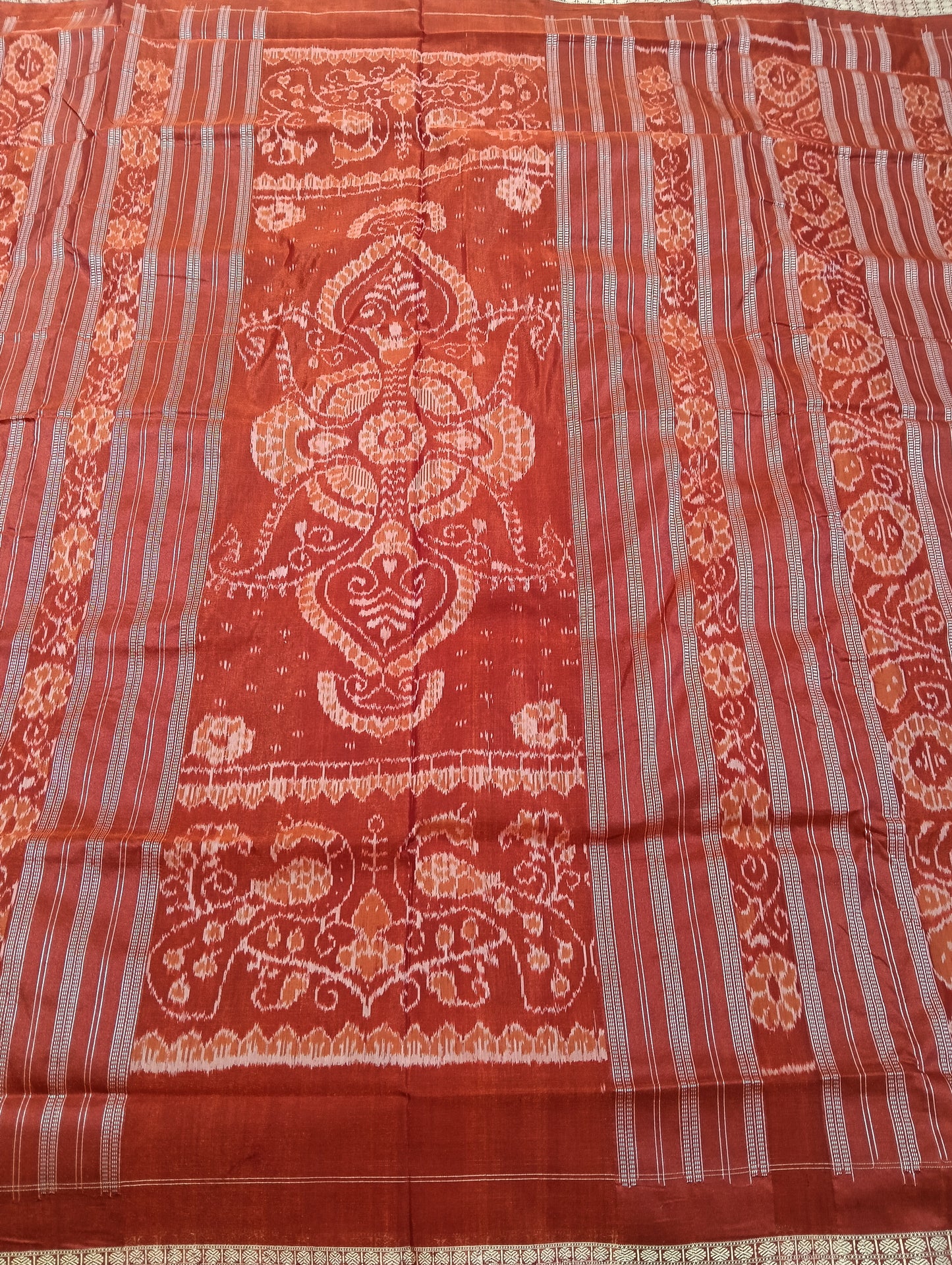 Pheasant earth sambalpuri silk saree (3939) - Tilottama