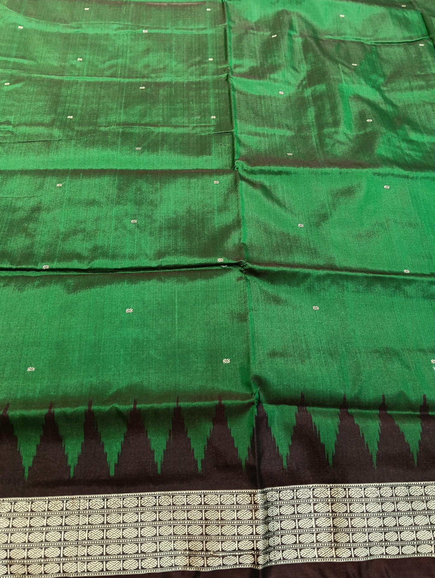 Green coffee sambalpuri silk saree (2291) - Tilottama