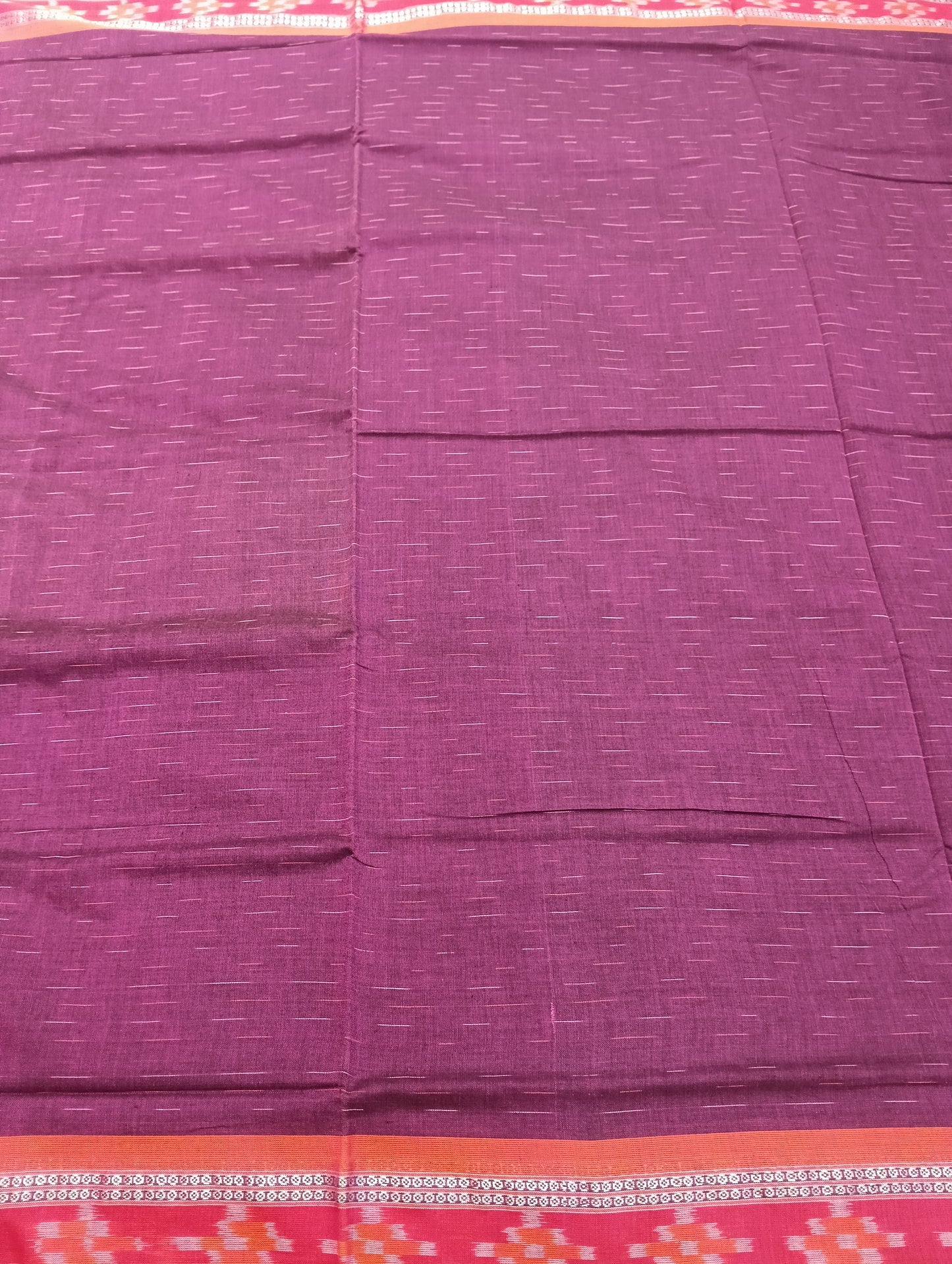 Hot falsa orange cotton sambalpuri saree (2055) - Tilottama