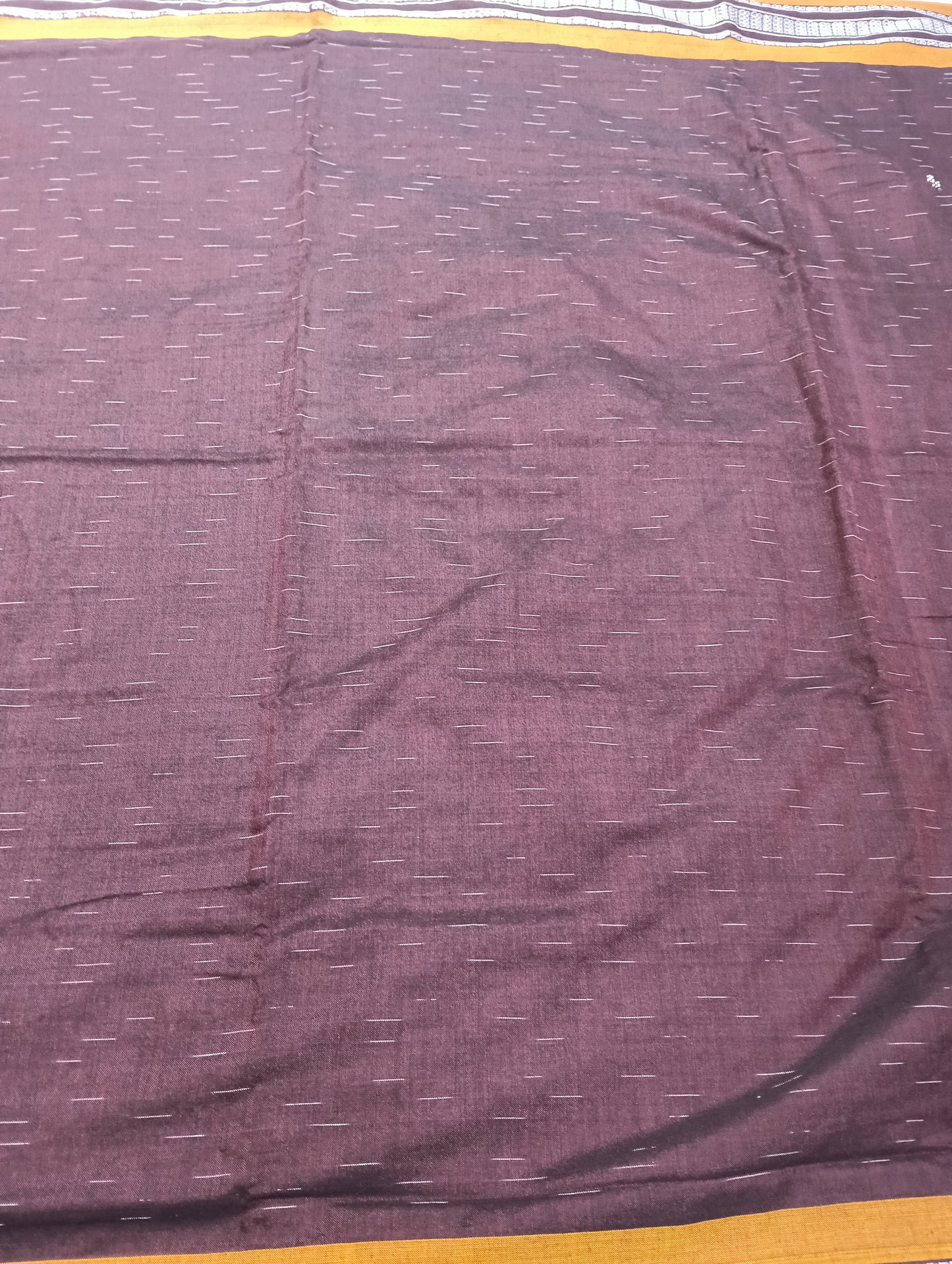 Coffe orange cotton sambalpuri saree - Tilottama