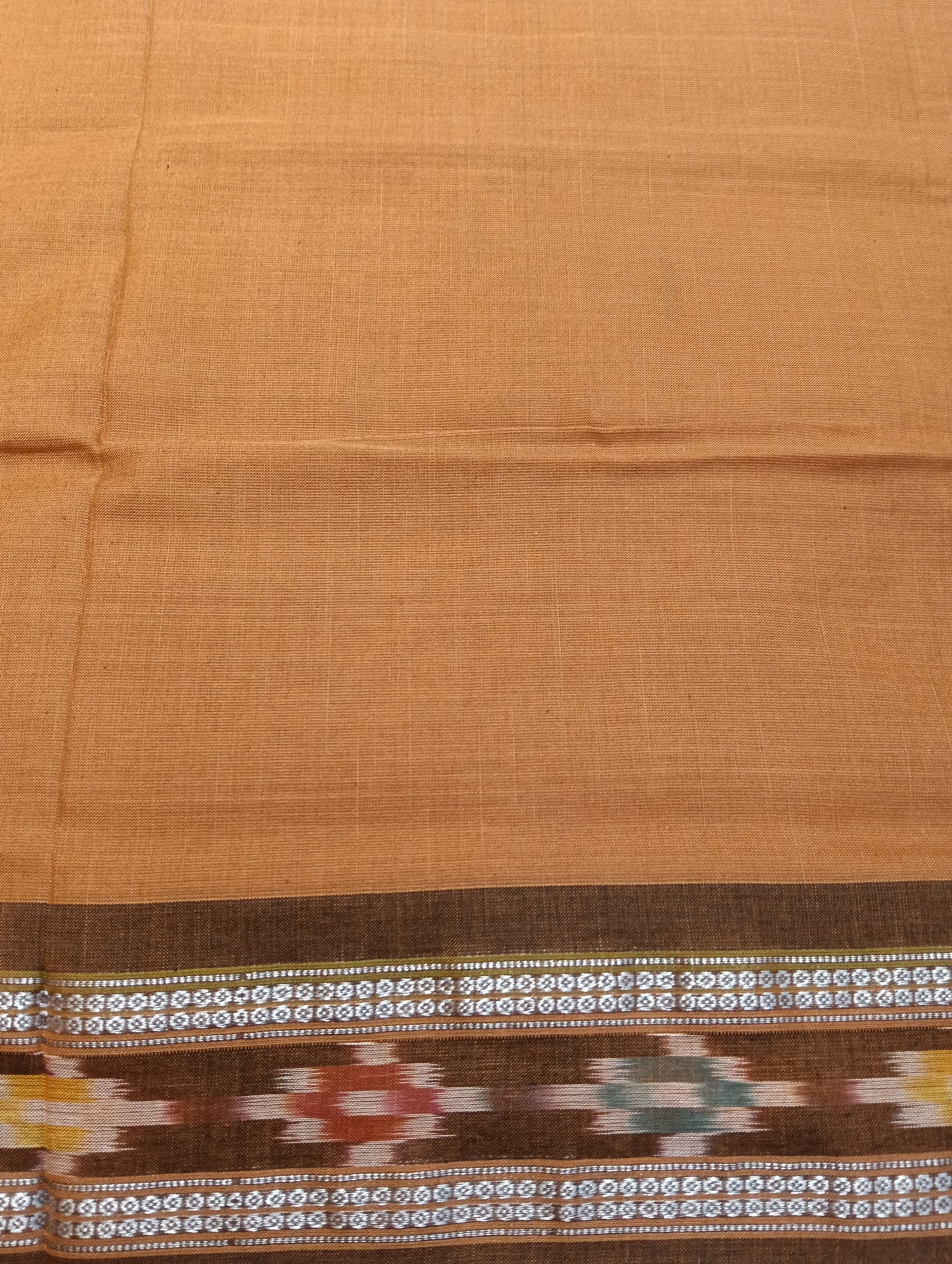 Dark rust m brown cotton sambalpuri saree - Tilottama