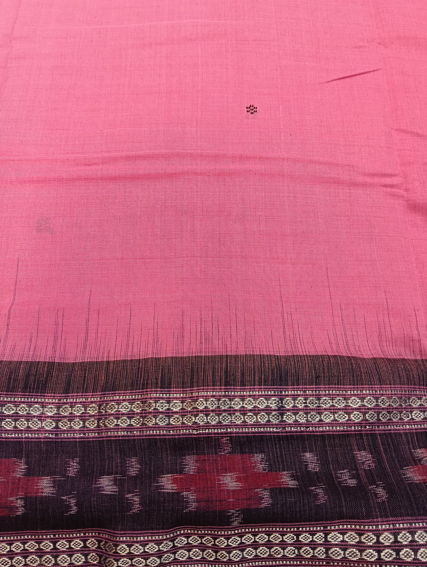 Pink blue cotton sambalpuri saree - Tilottama
