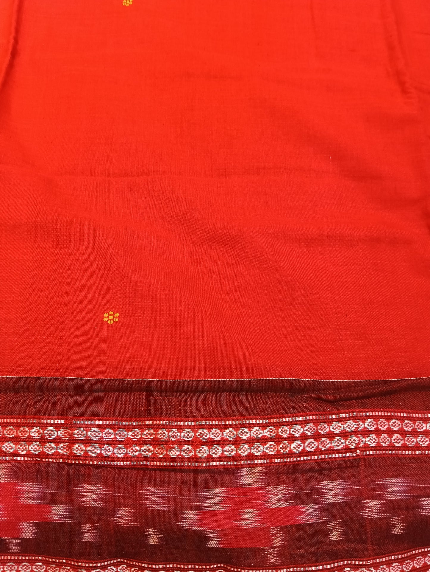 Red black cotton sambalpuri saree - Tilottama