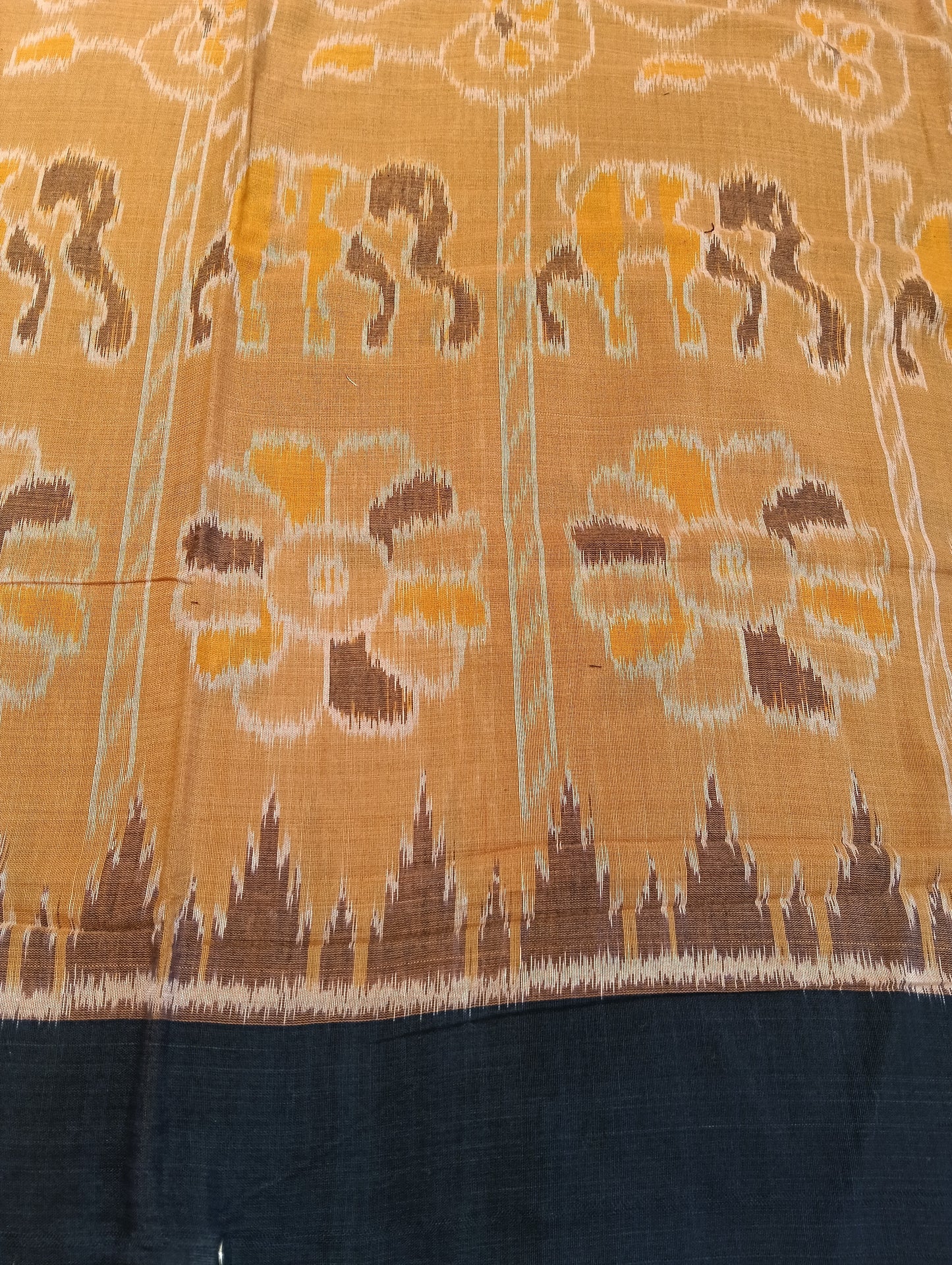 Sand black cotton sambalpuri saree (1656) - Tilottama