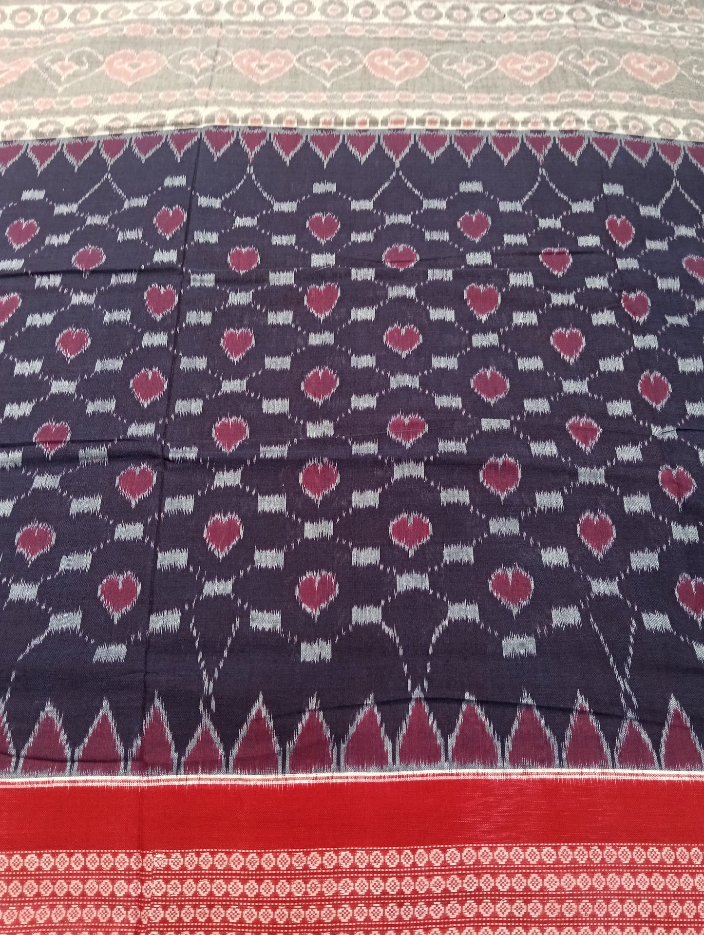 Blue stone cotton sambalpuri saree (2608) - Tilottama