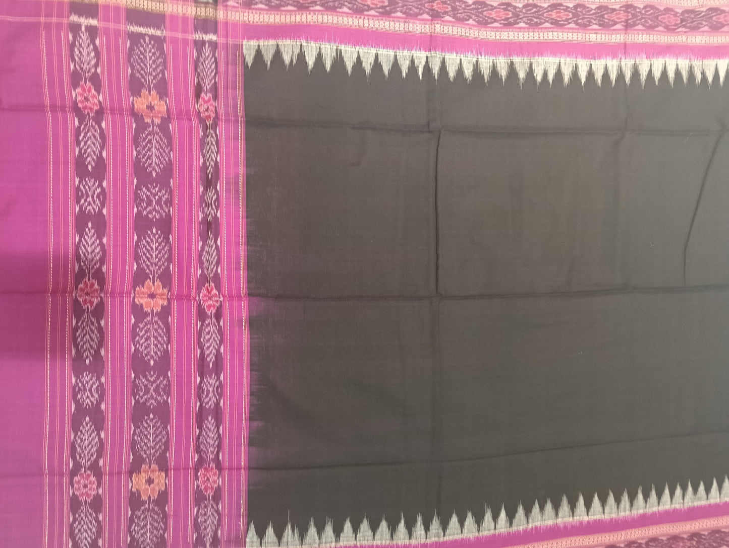 Pink black sapta dress material set - Tilottama