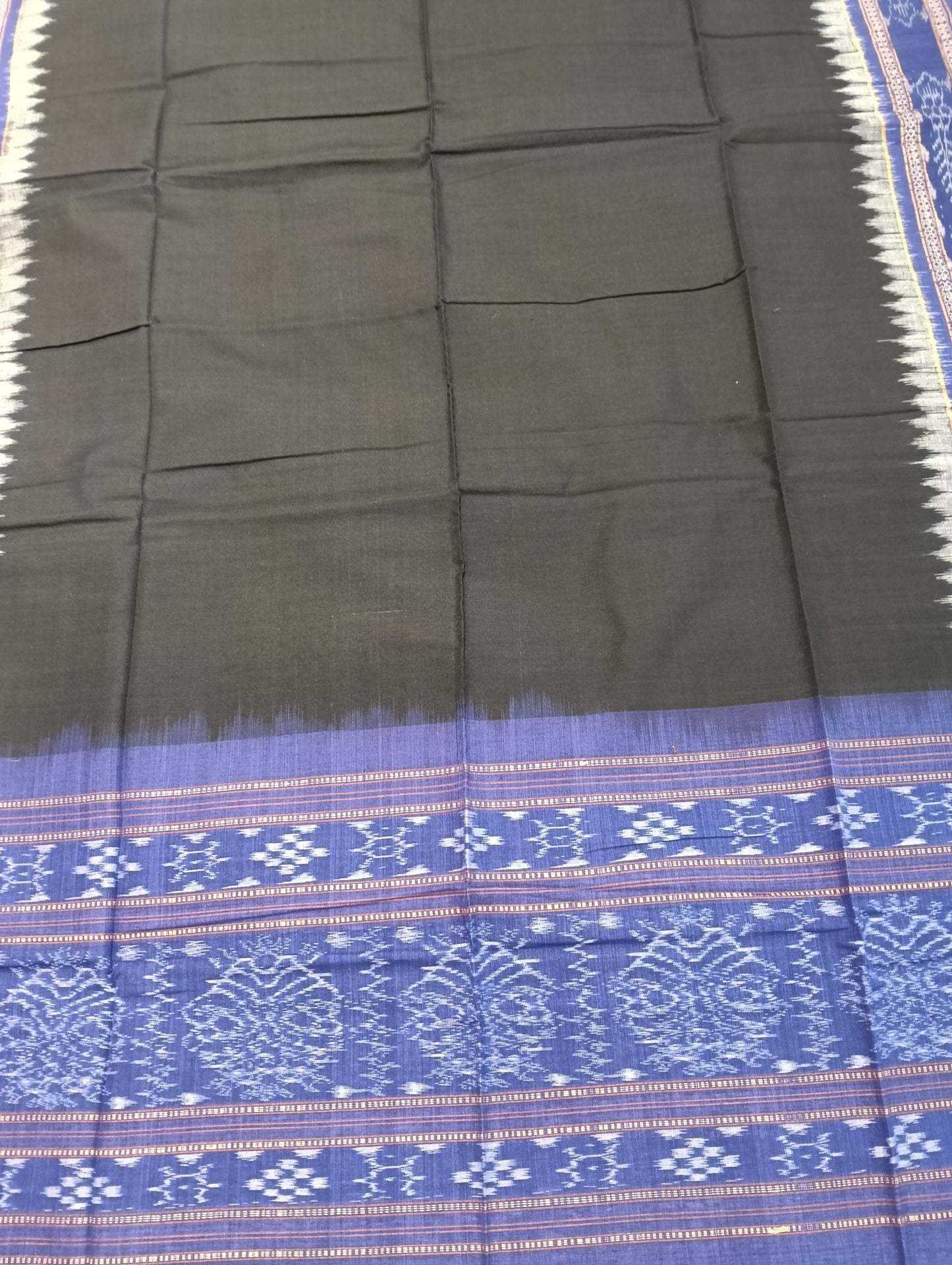 Black blue sambalpuri dress material set - Tilottama