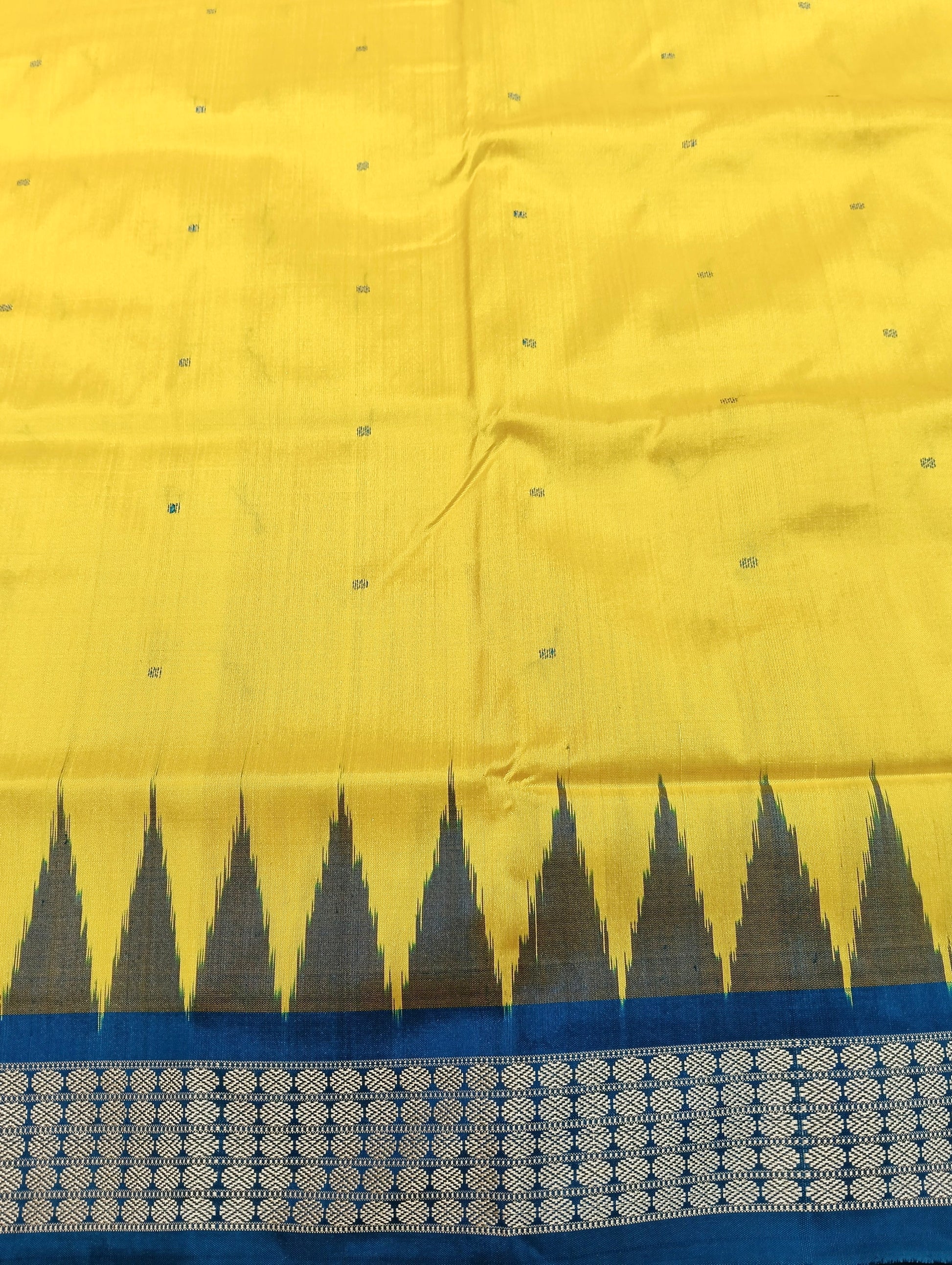 Yellow sky sambalpuri silk patta saree - Tilottama