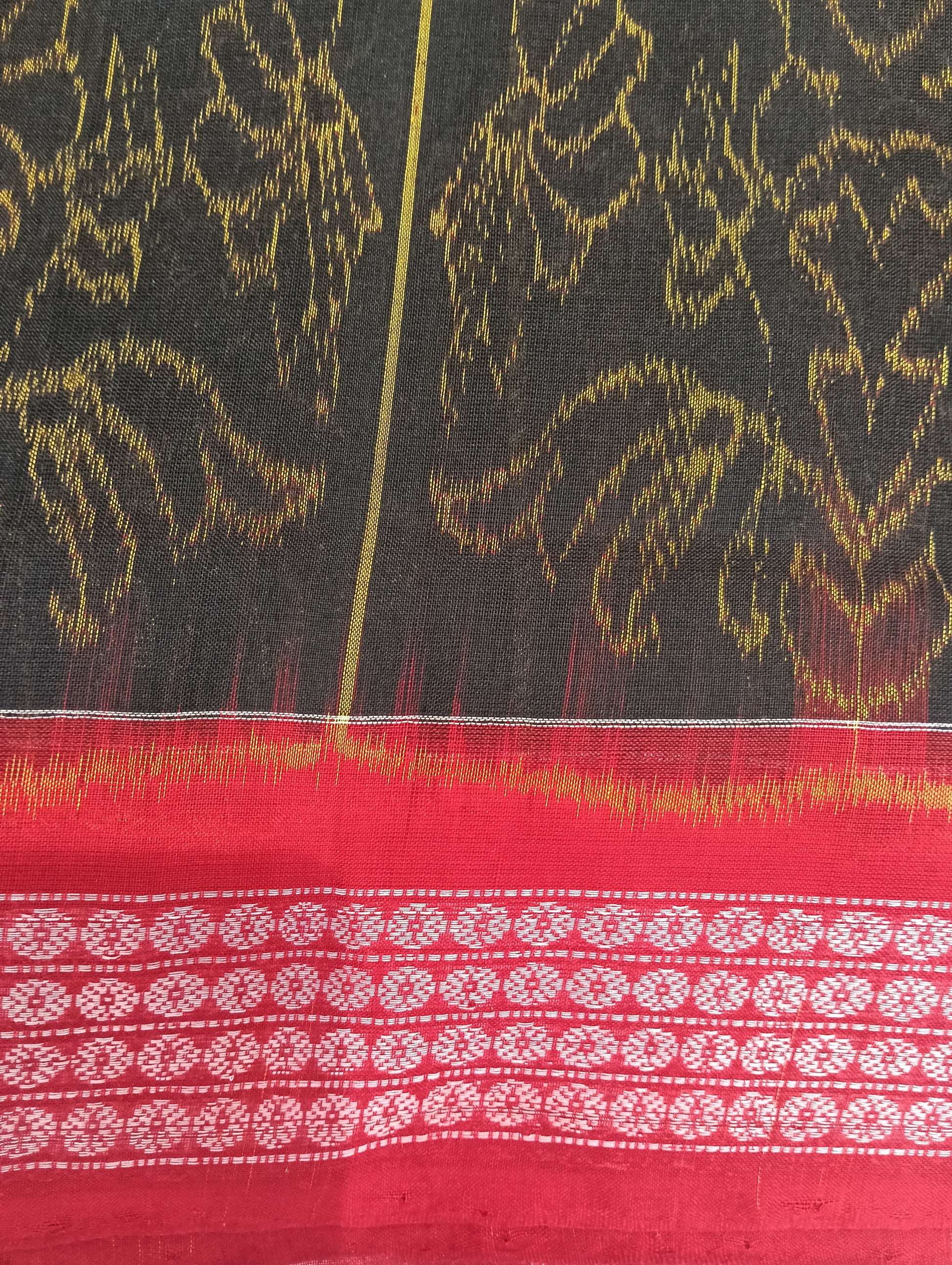 Red black sambalpuri saree - Tilottama