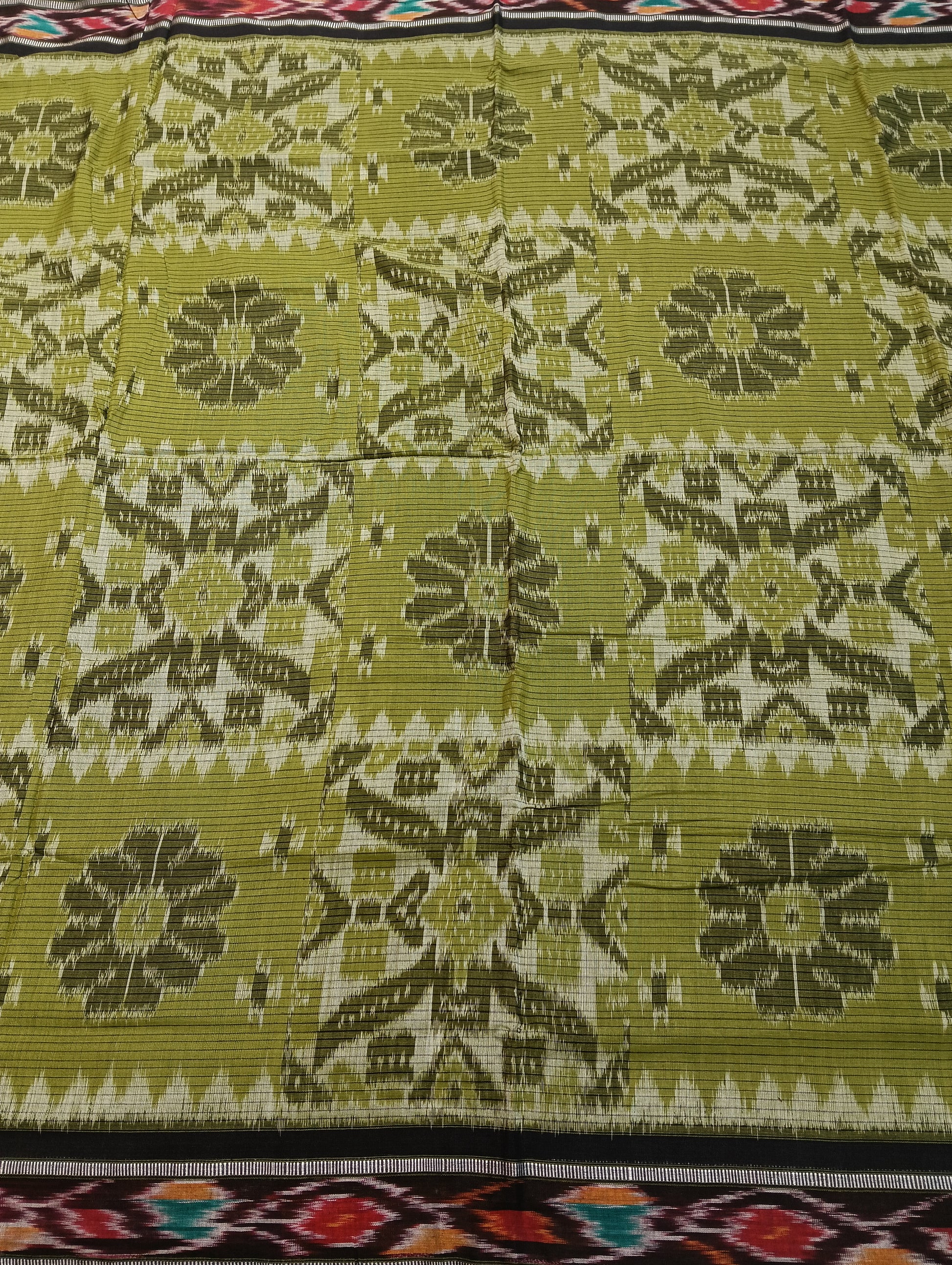 Olive green cotton sambalpuri saree - Tilottama