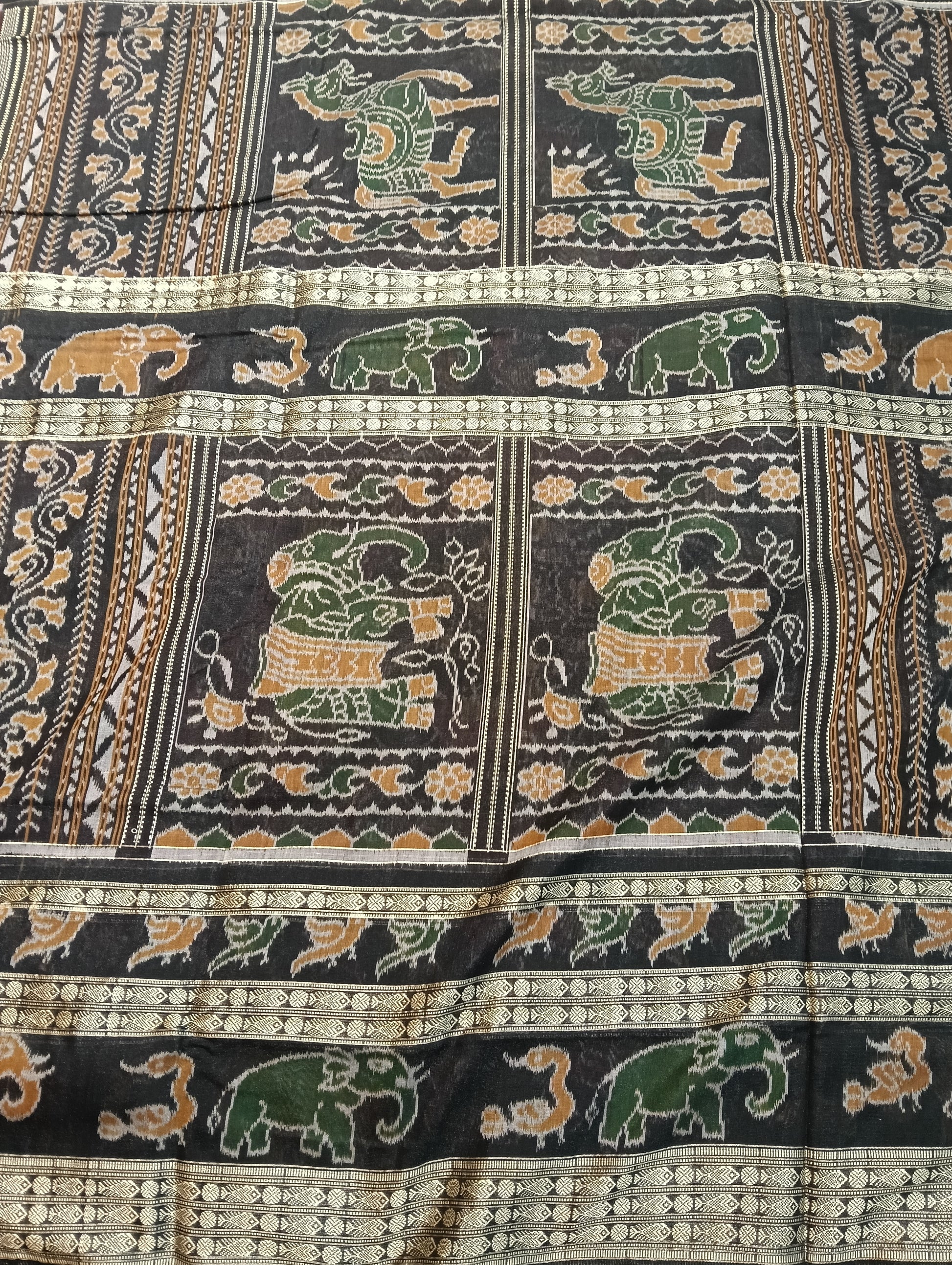 Merron black 8th border cotton sambalpuri saree - Tilottama