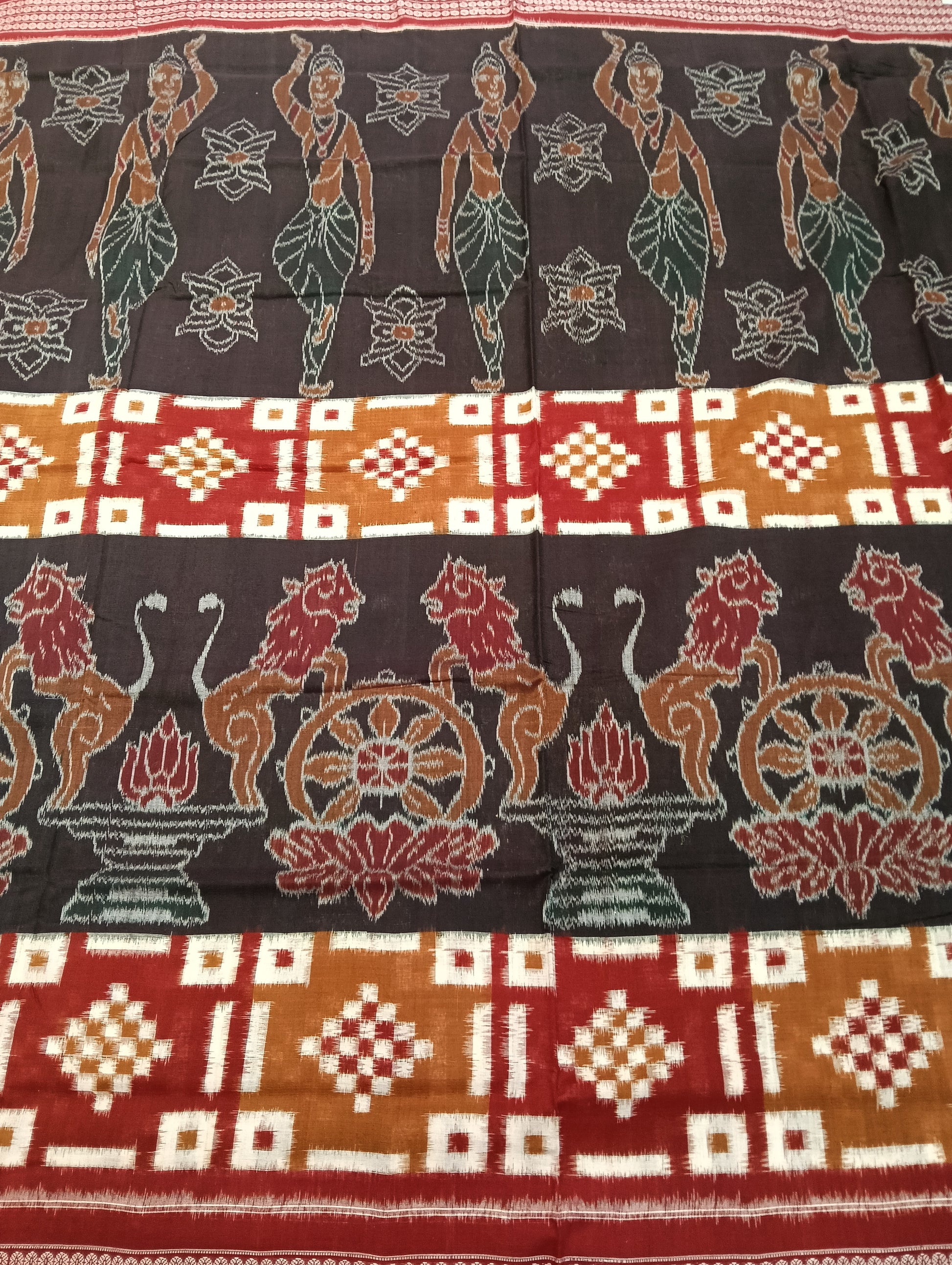 Coffe merron cotton sambalpuri saree - Tilottama