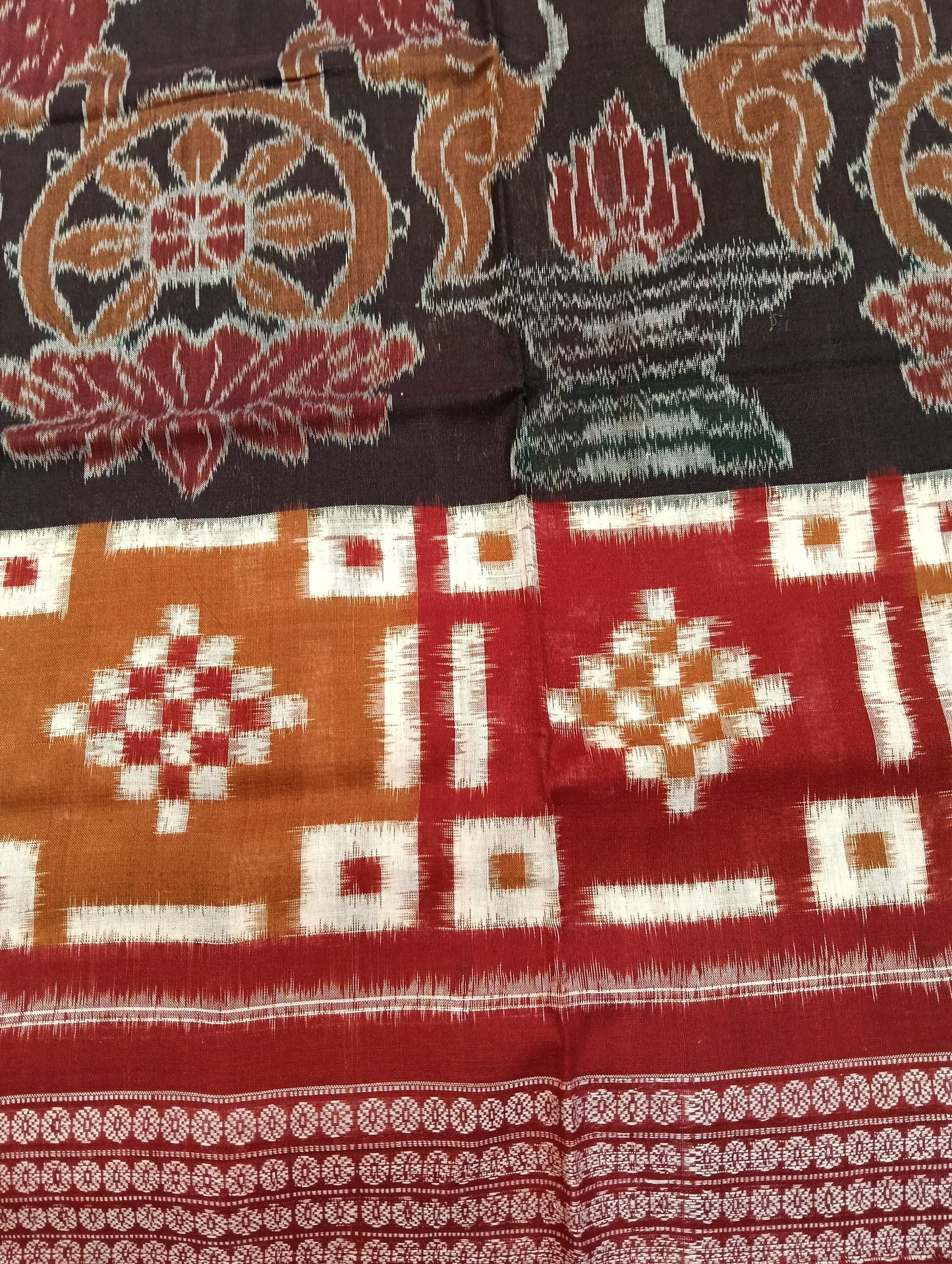 Coffe merron cotton sambalpuri saree - Tilottama