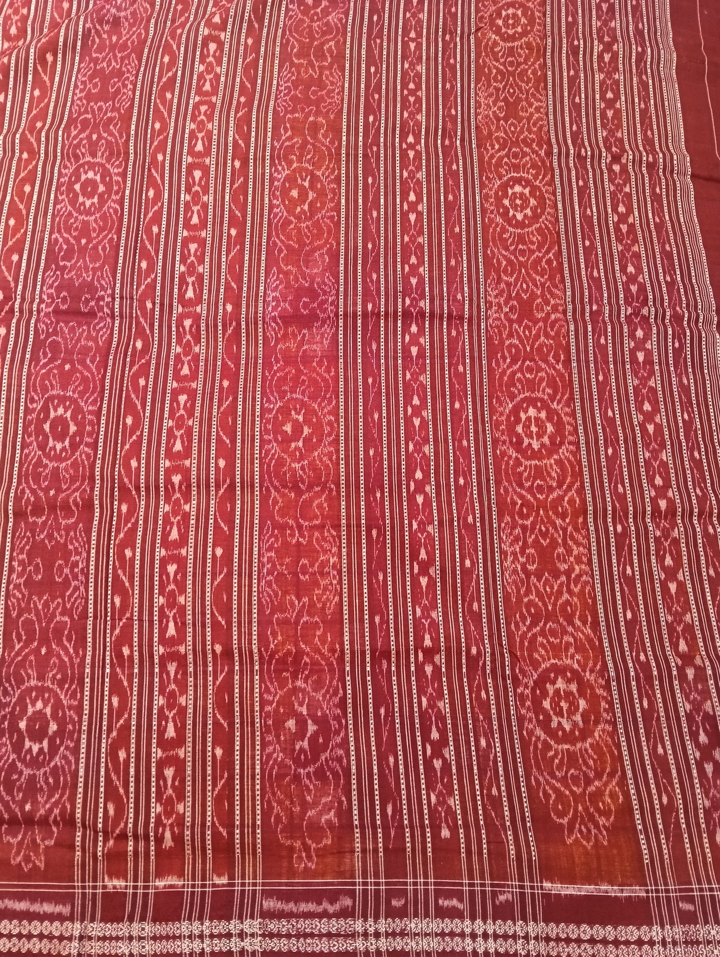 Yellow merron sapta cotton sambalpuri saree - Tilottama