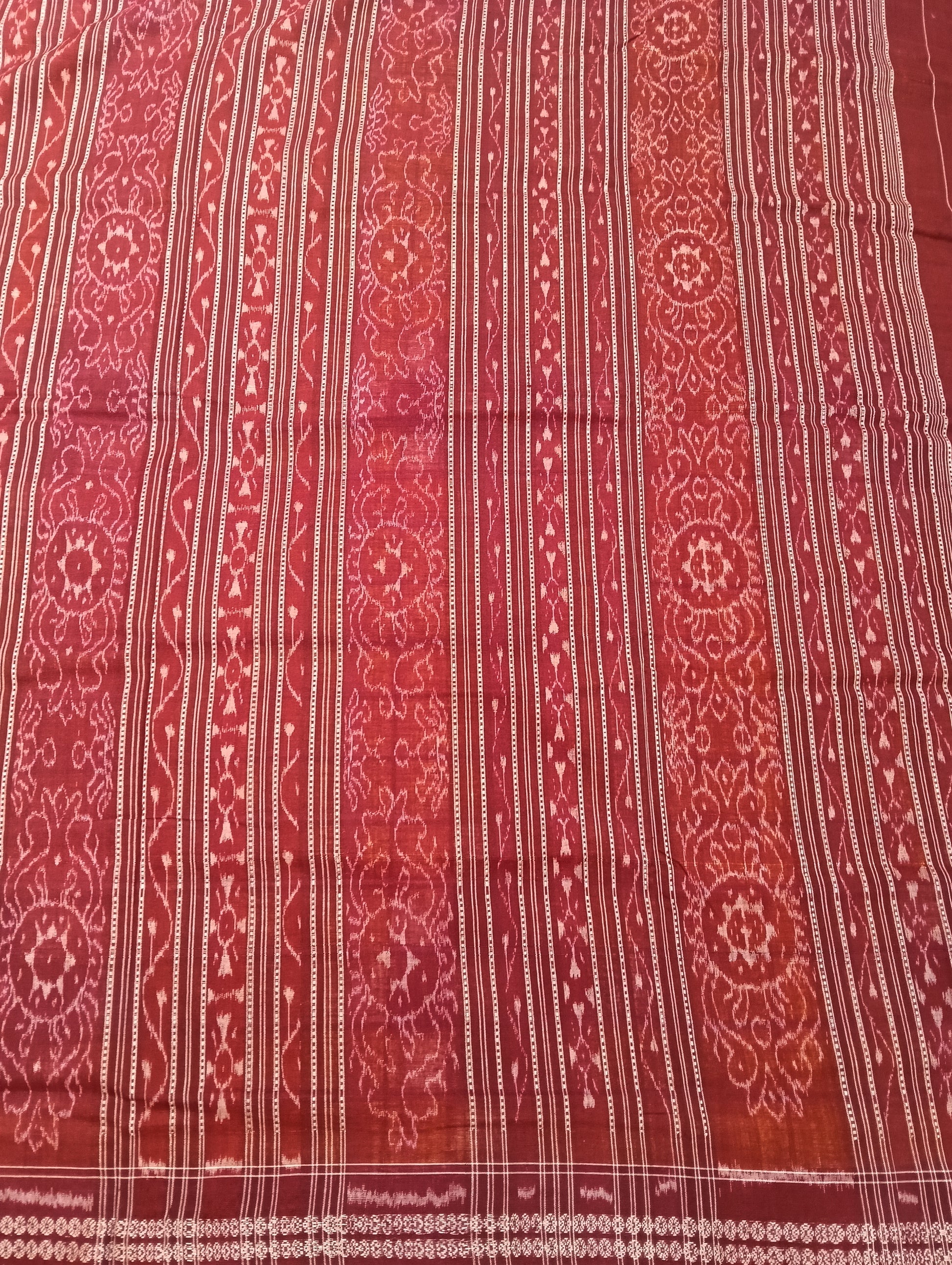 Yellow merron sapta cotton sambalpuri saree - Tilottama