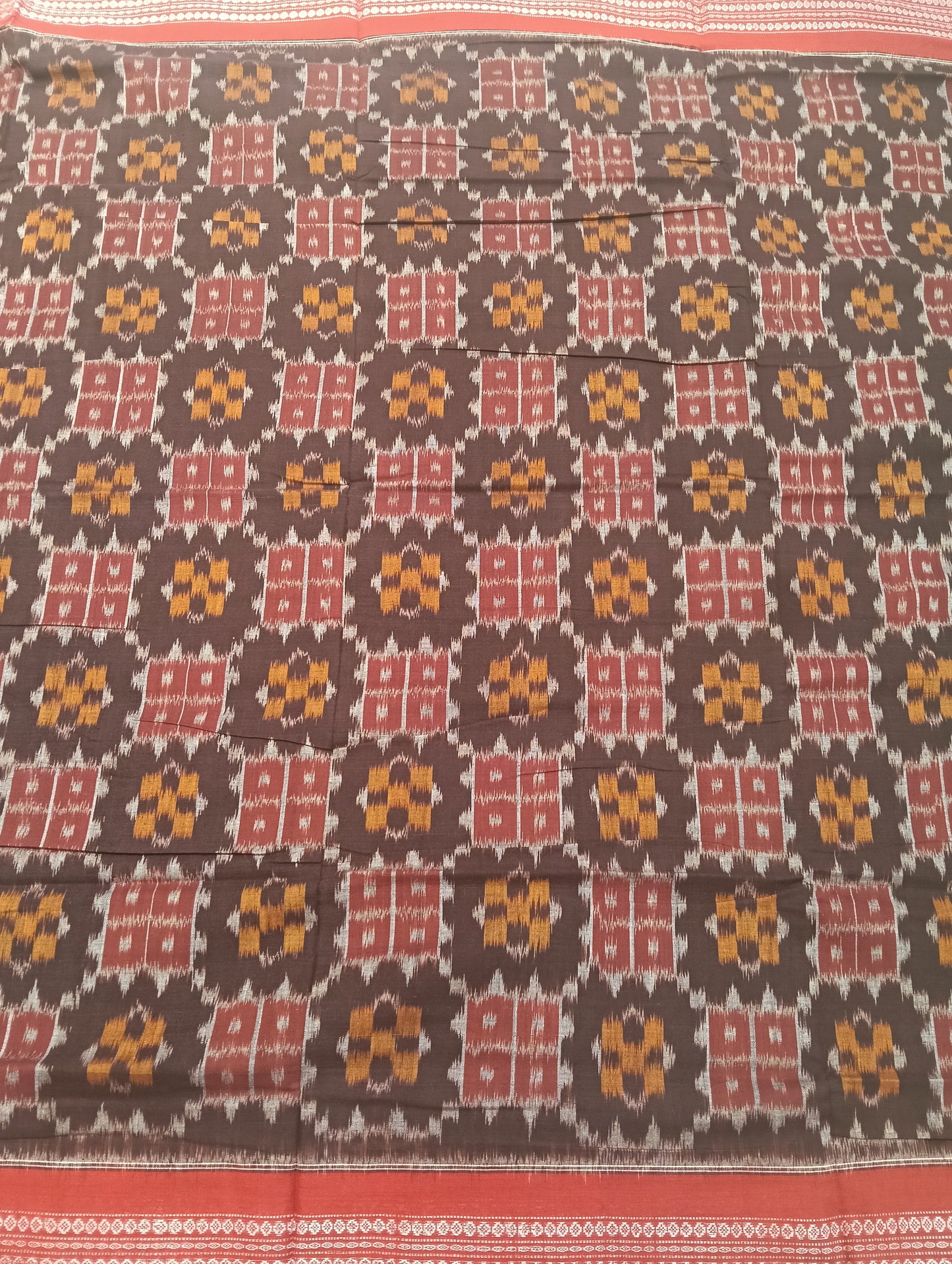 Coffe merron cotton sambalpuri saree - Tilottama