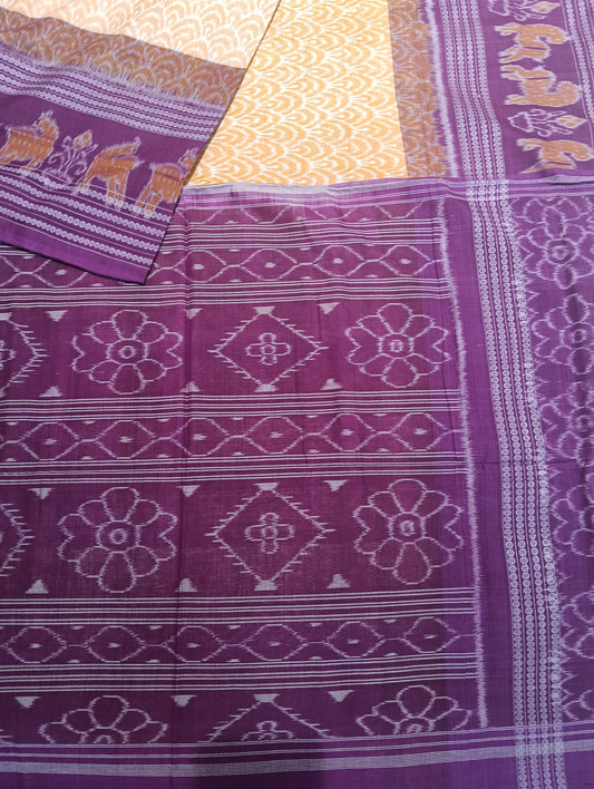 Orange pink double border - Tilottama