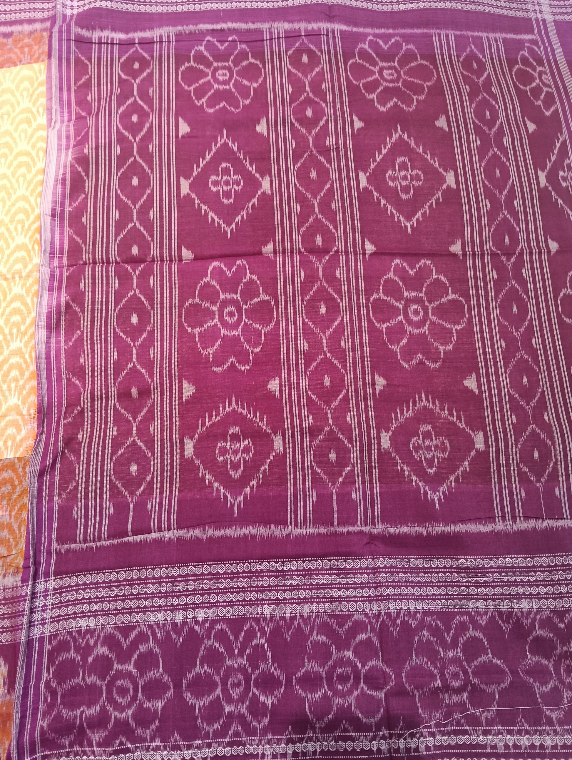 Orange pink double border - Tilottama