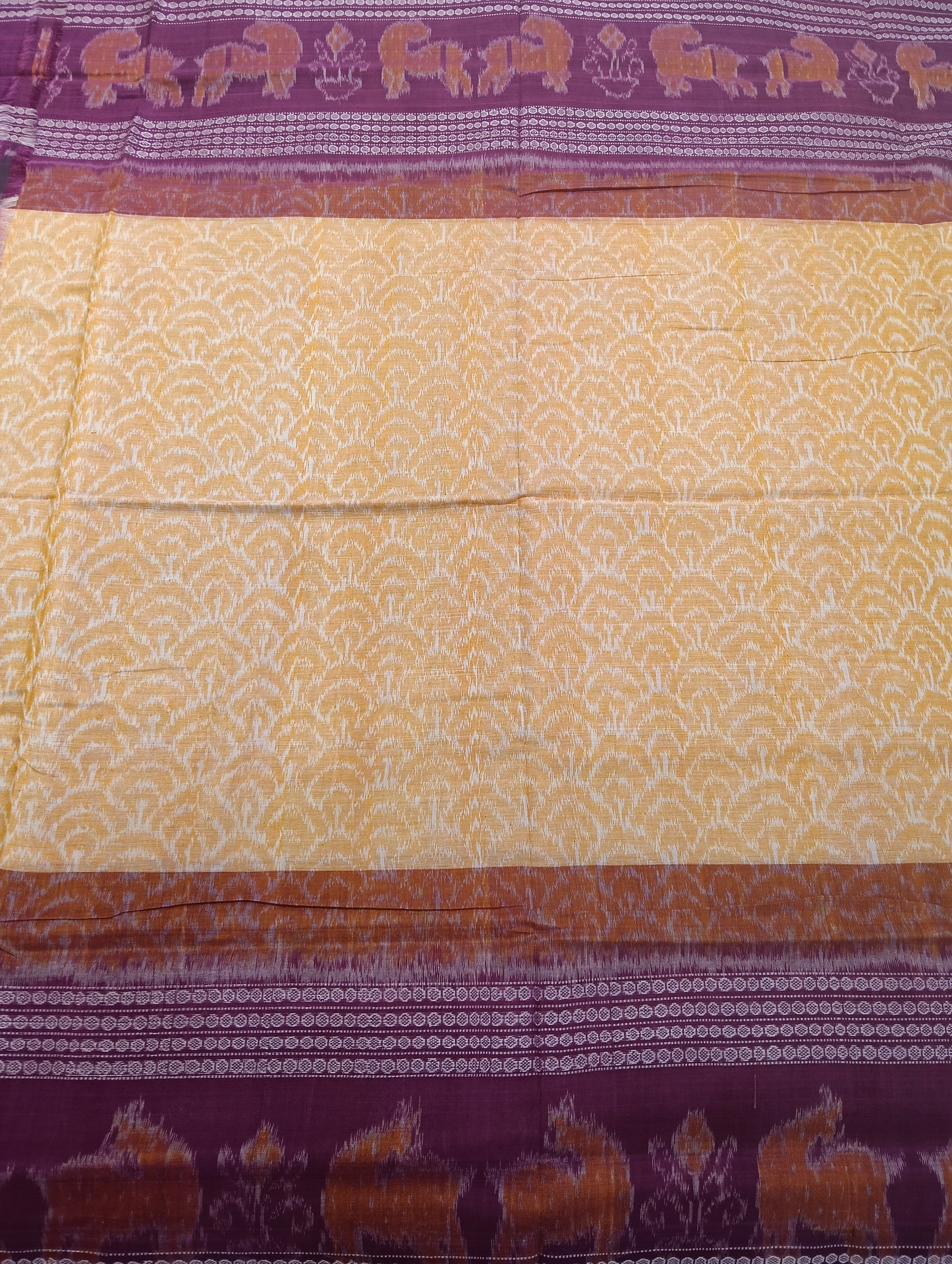 Orange pink double border - Tilottama